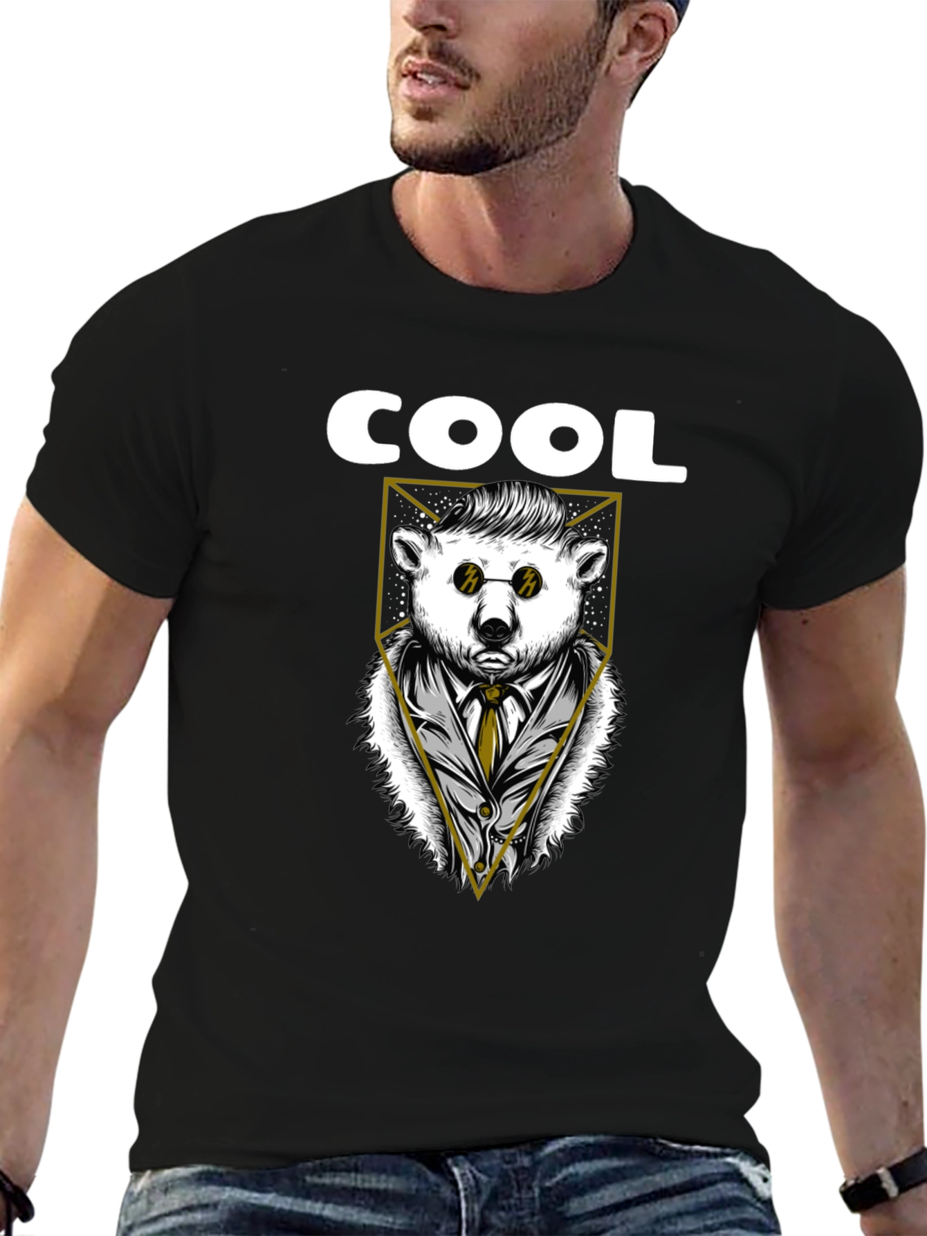 Cool Bear Graphic Tee - Stylish Black T-Shirt