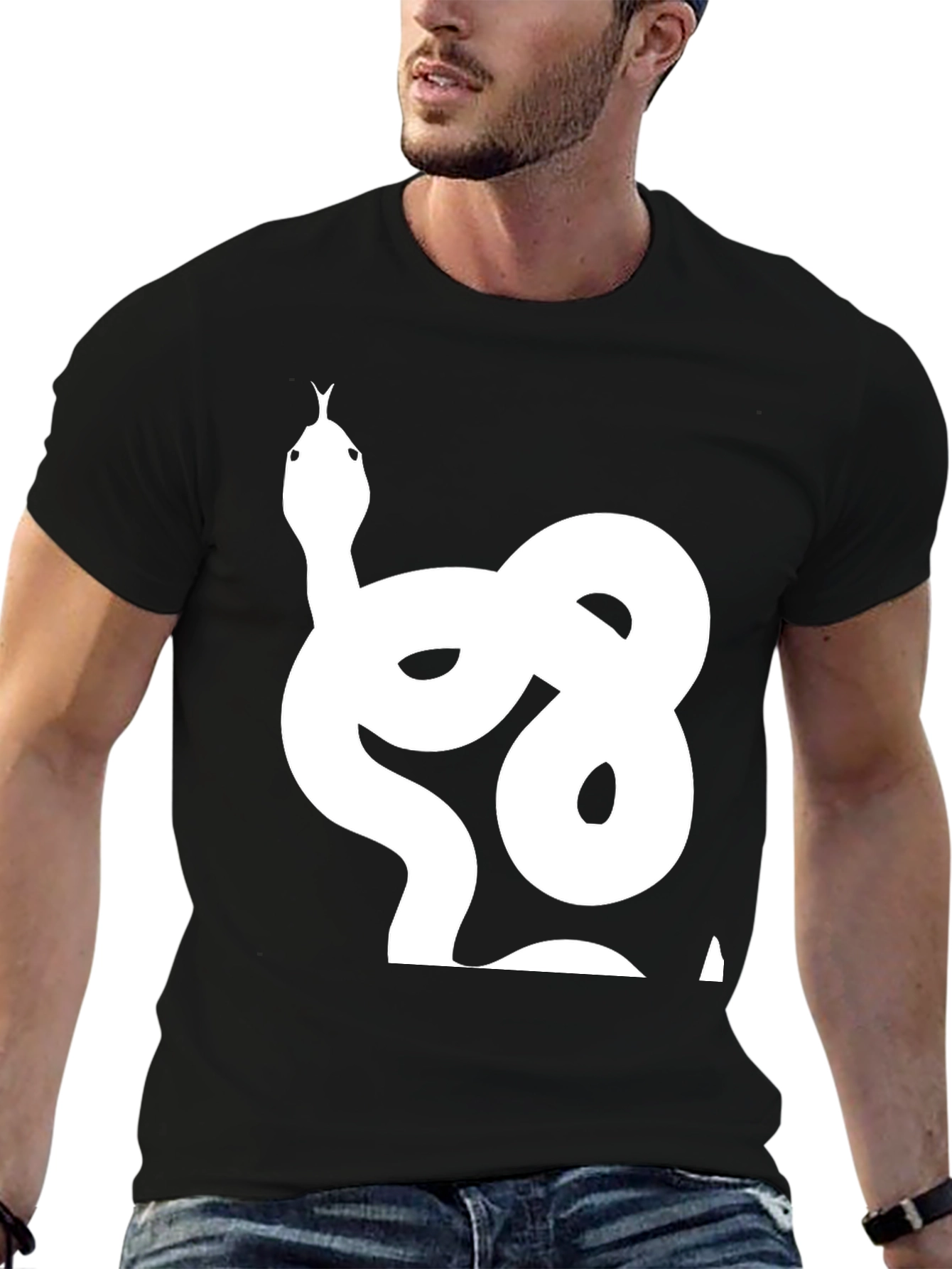 Snake Graphic T-Shirt - Cool Black Tee