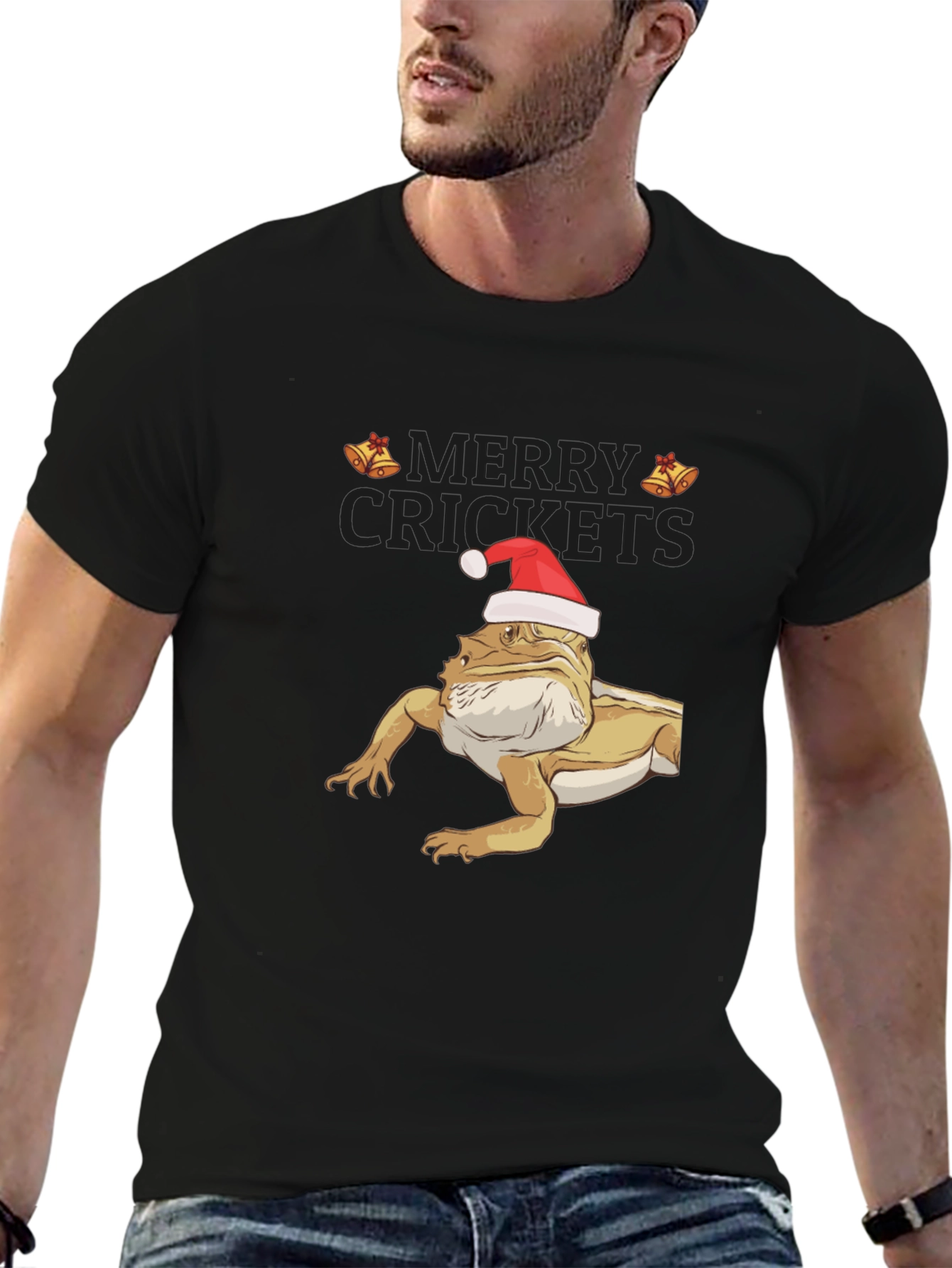 Merry Crickets Bearded Dragon Christmas T-Shirt