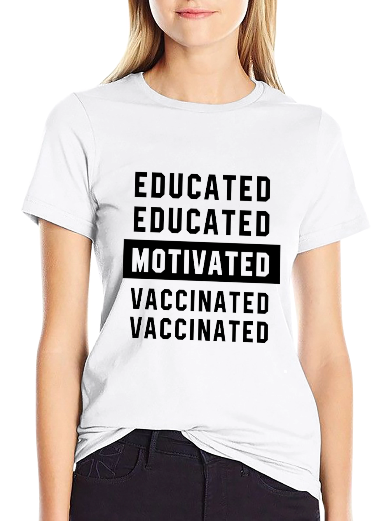 Educated Motivated Vaccinated Graphic Tee