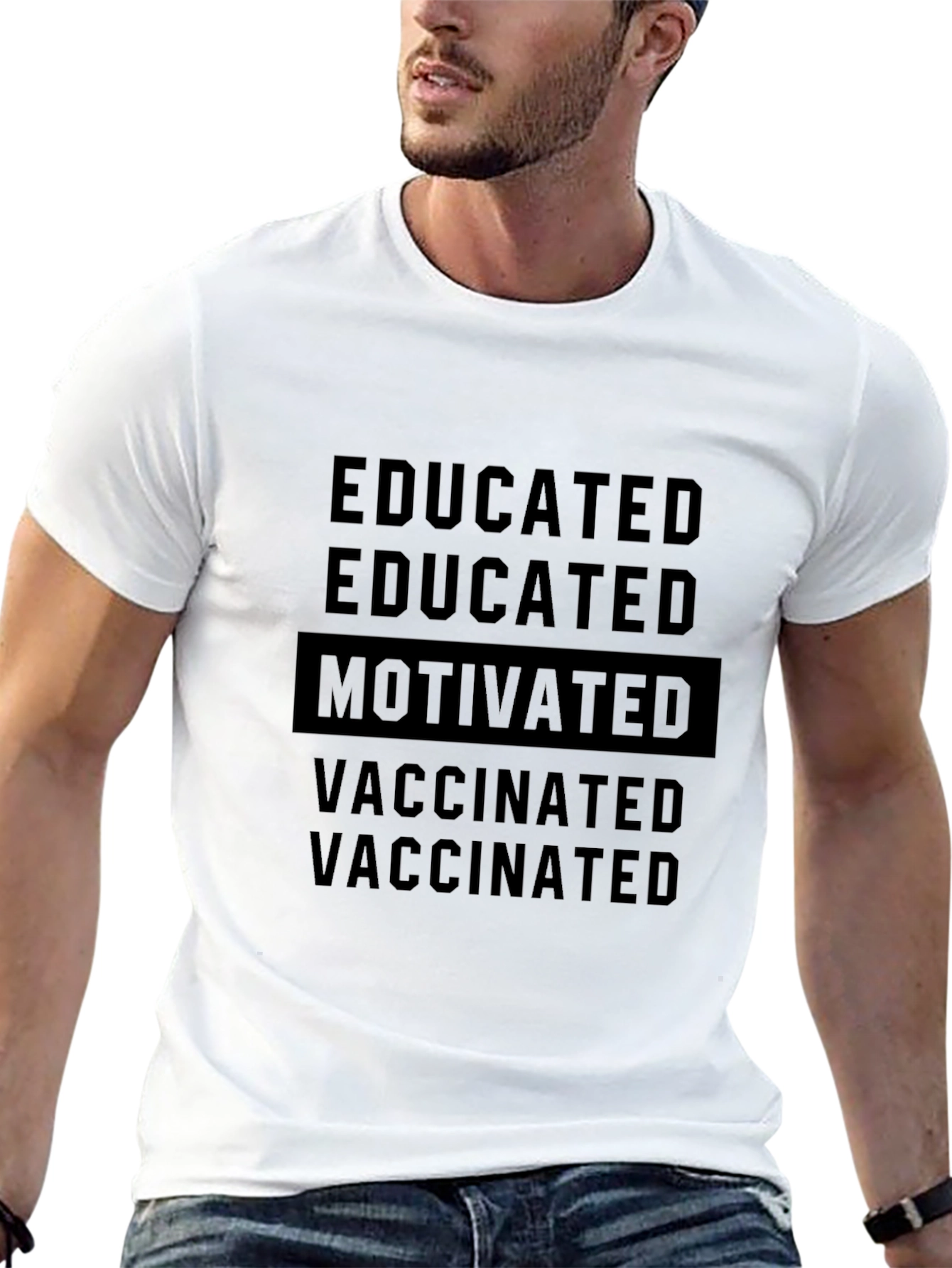 Educated Motivated Vaccinated Graphic Tee