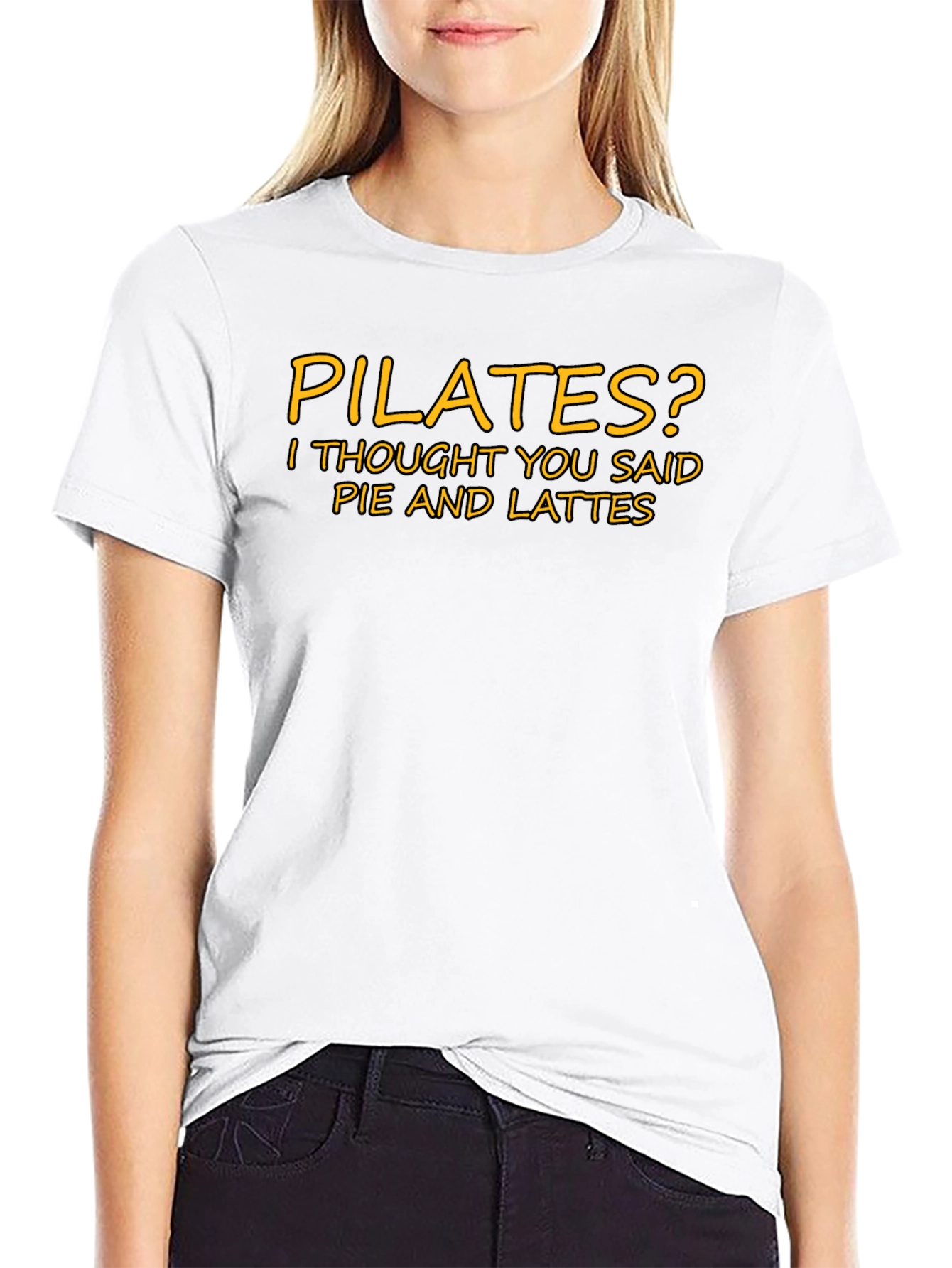 Pilates? Pie and Lattes T-Shirt Funny Graphic Tee