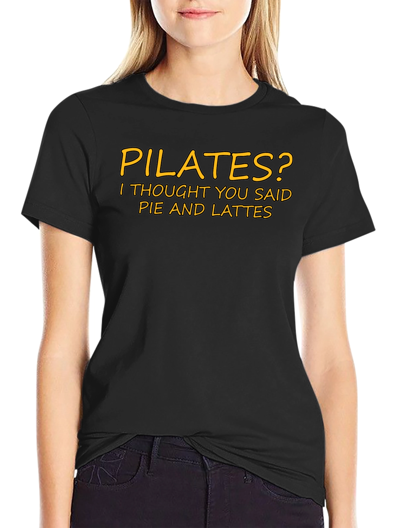 Pilates? Pie and Lattes T-Shirt Funny Graphic Tee