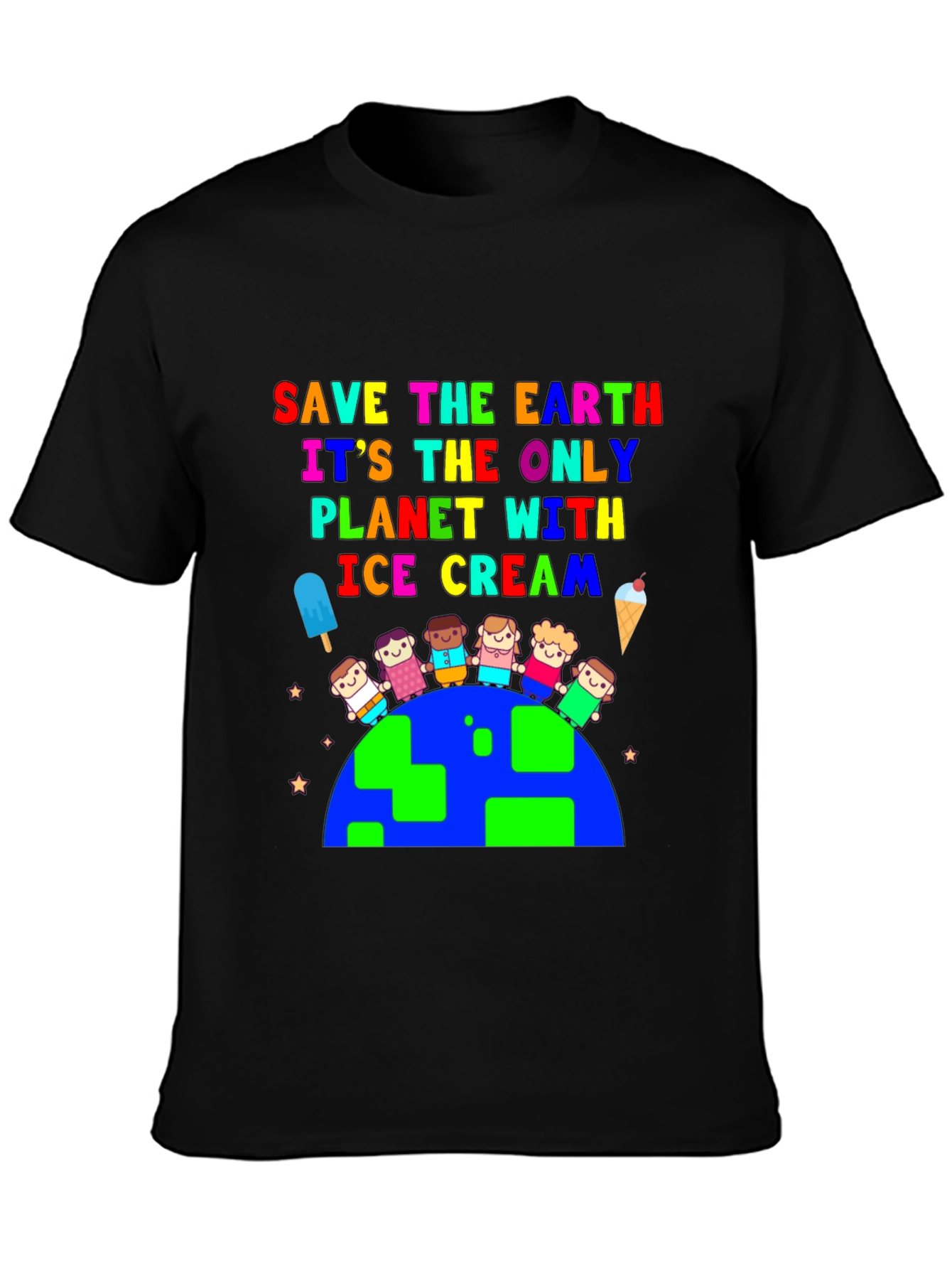 Save the Earth Ice Cream Planet Graphic Tee