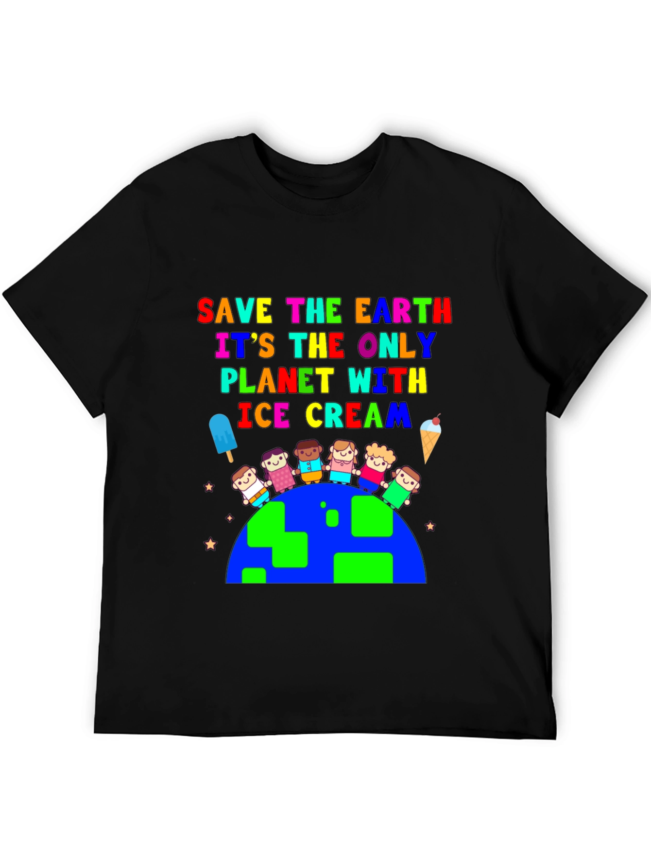 Save the Earth Ice Cream Planet Graphic Tee