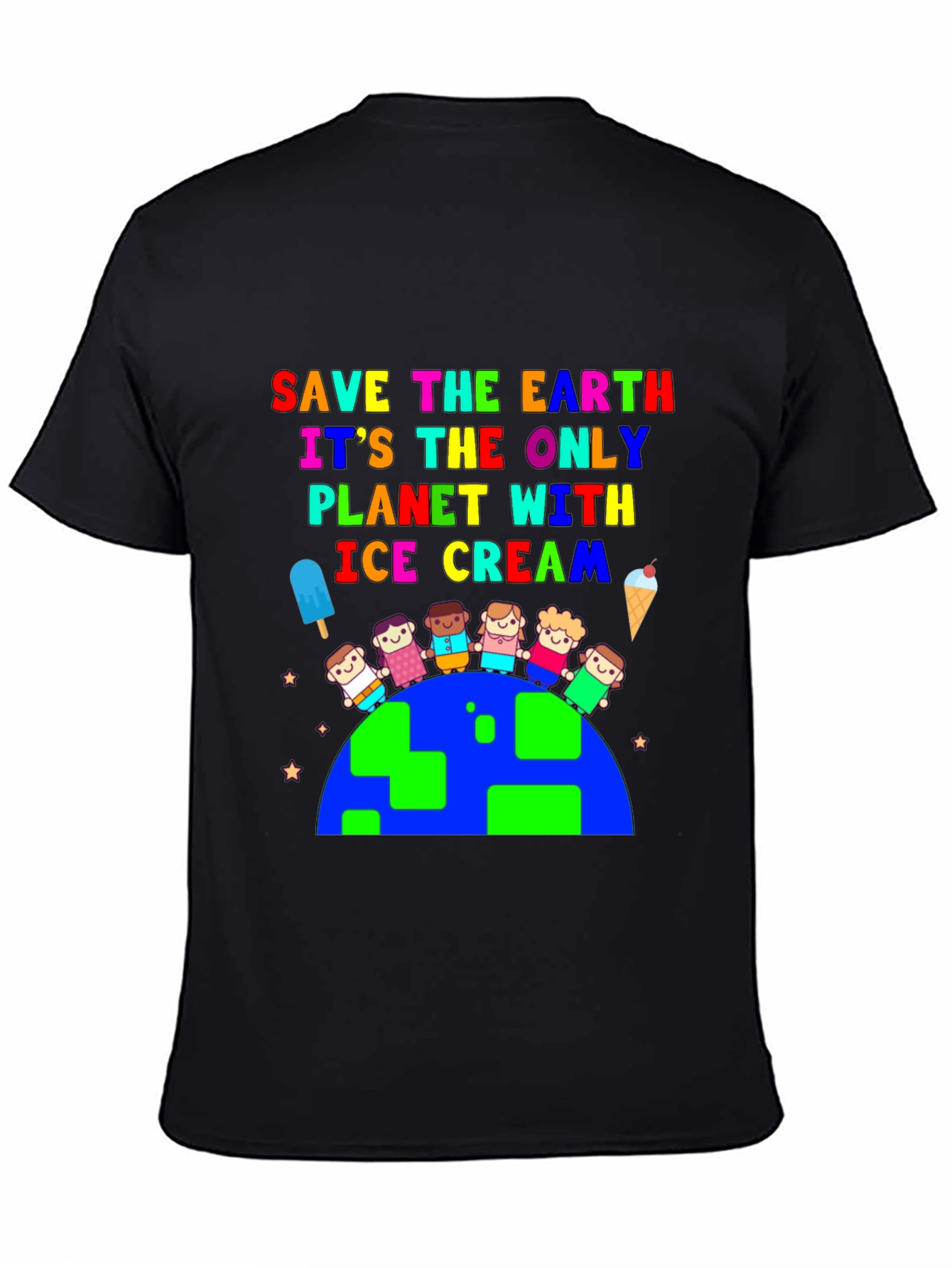 Save the Earth Ice Cream Planet Graphic Tee