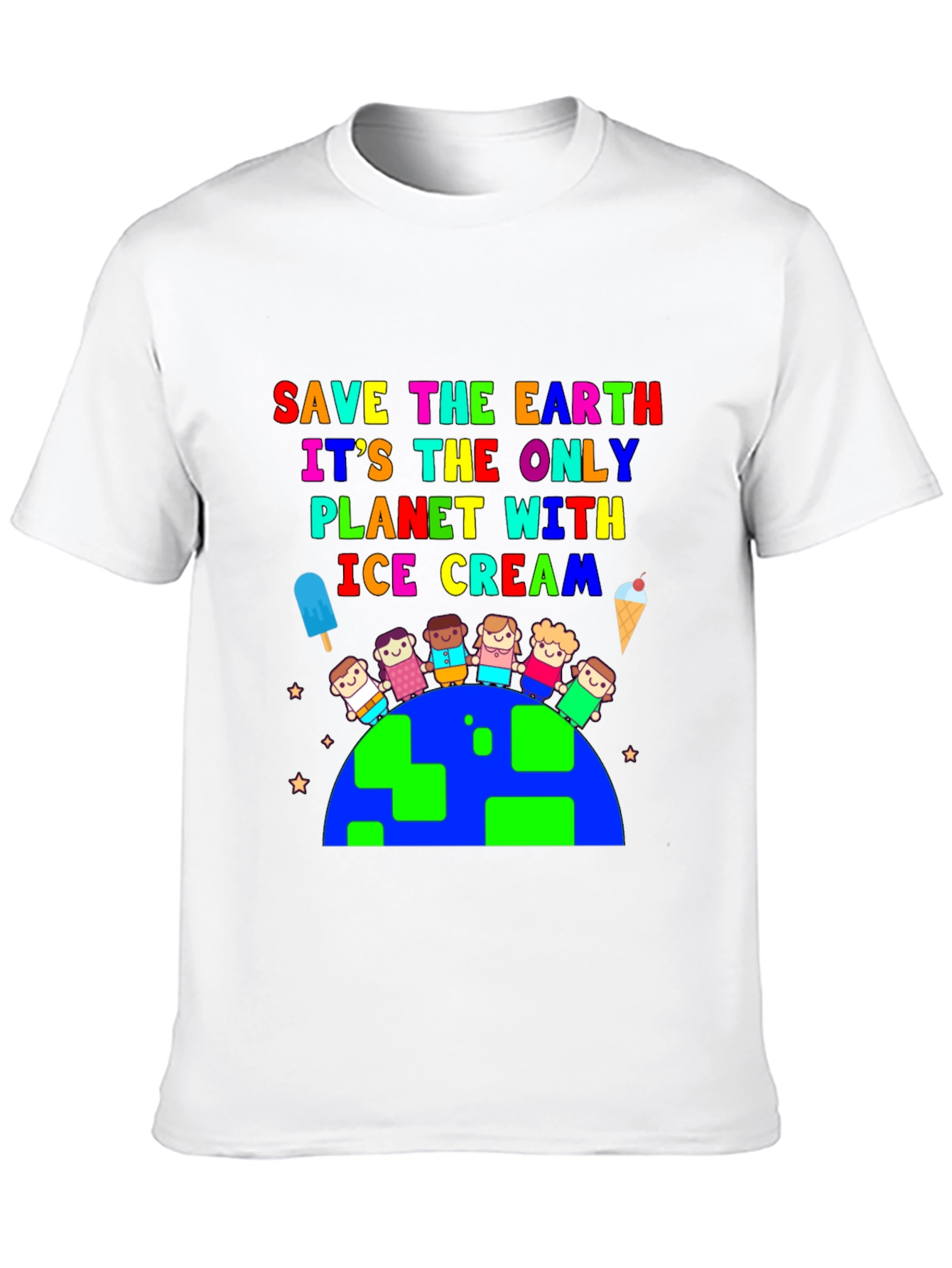 Save the Earth Ice Cream Planet Graphic Tee