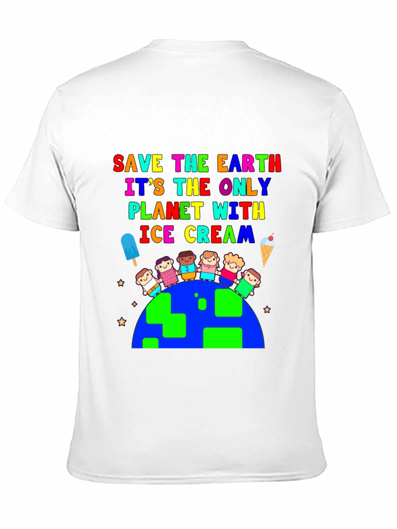 Save the Earth Ice Cream Planet Graphic Tee