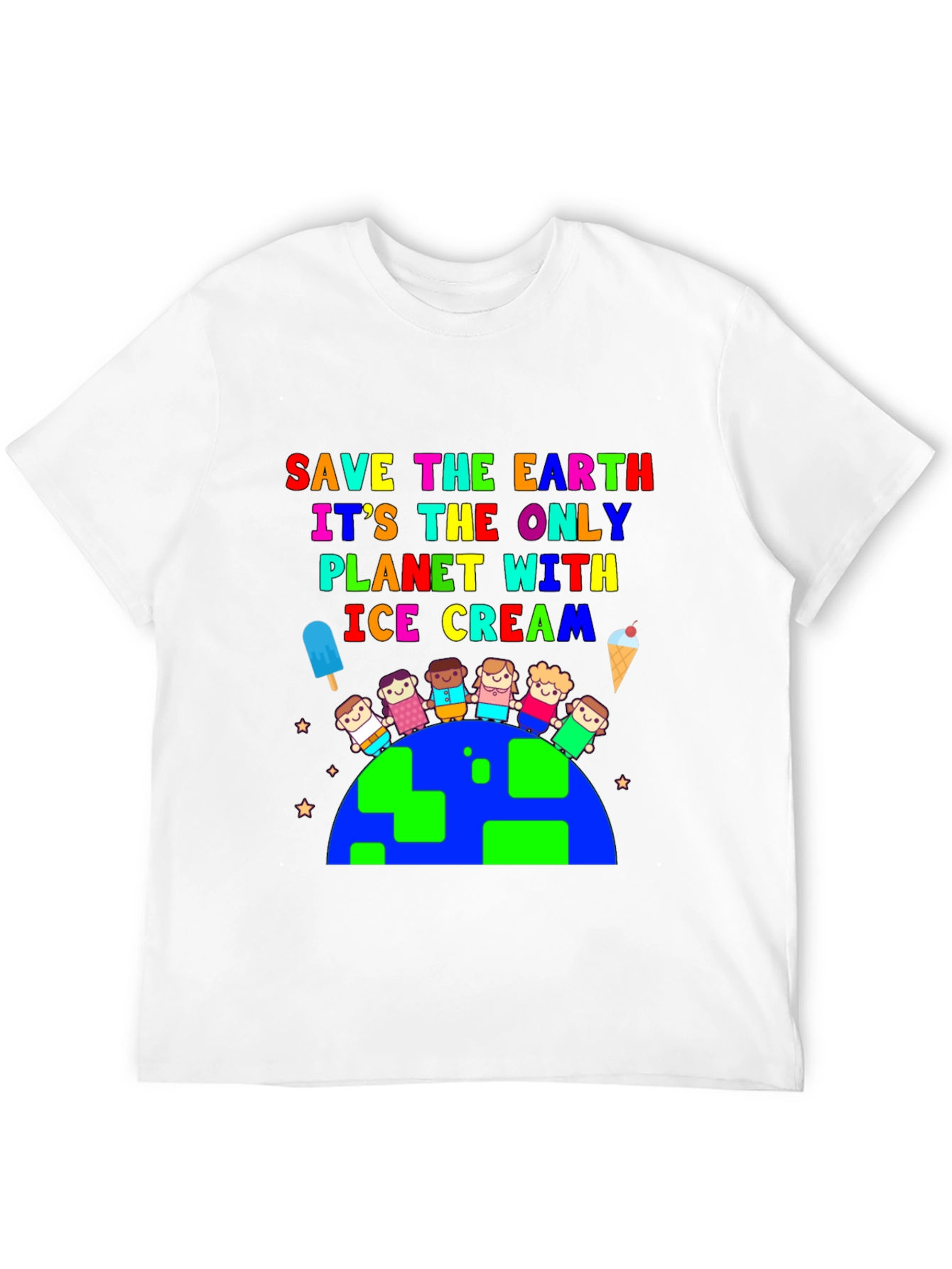 Save the Earth Ice Cream Planet Graphic Tee