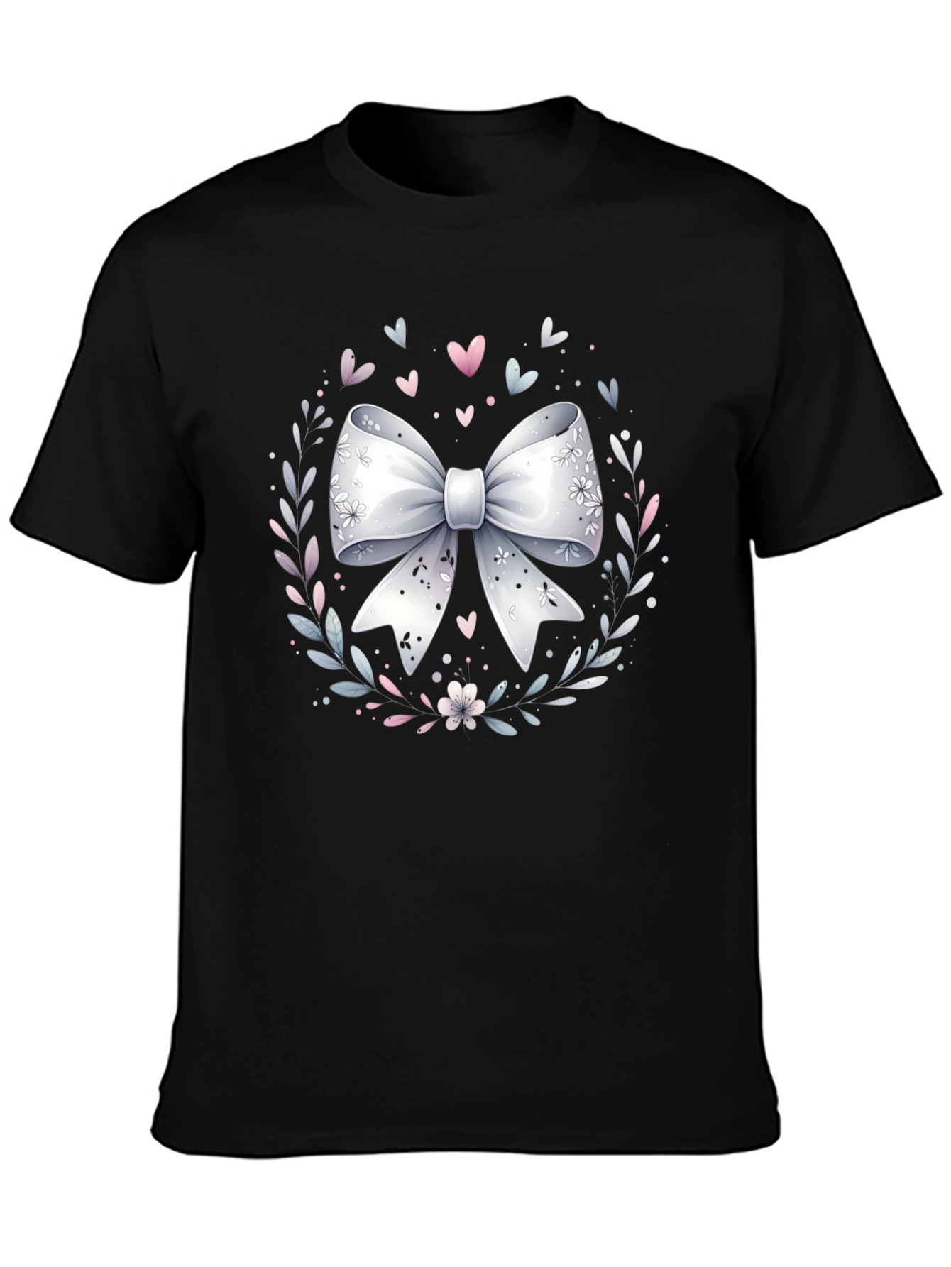 Elegant Bow Wreath Graphic Tee