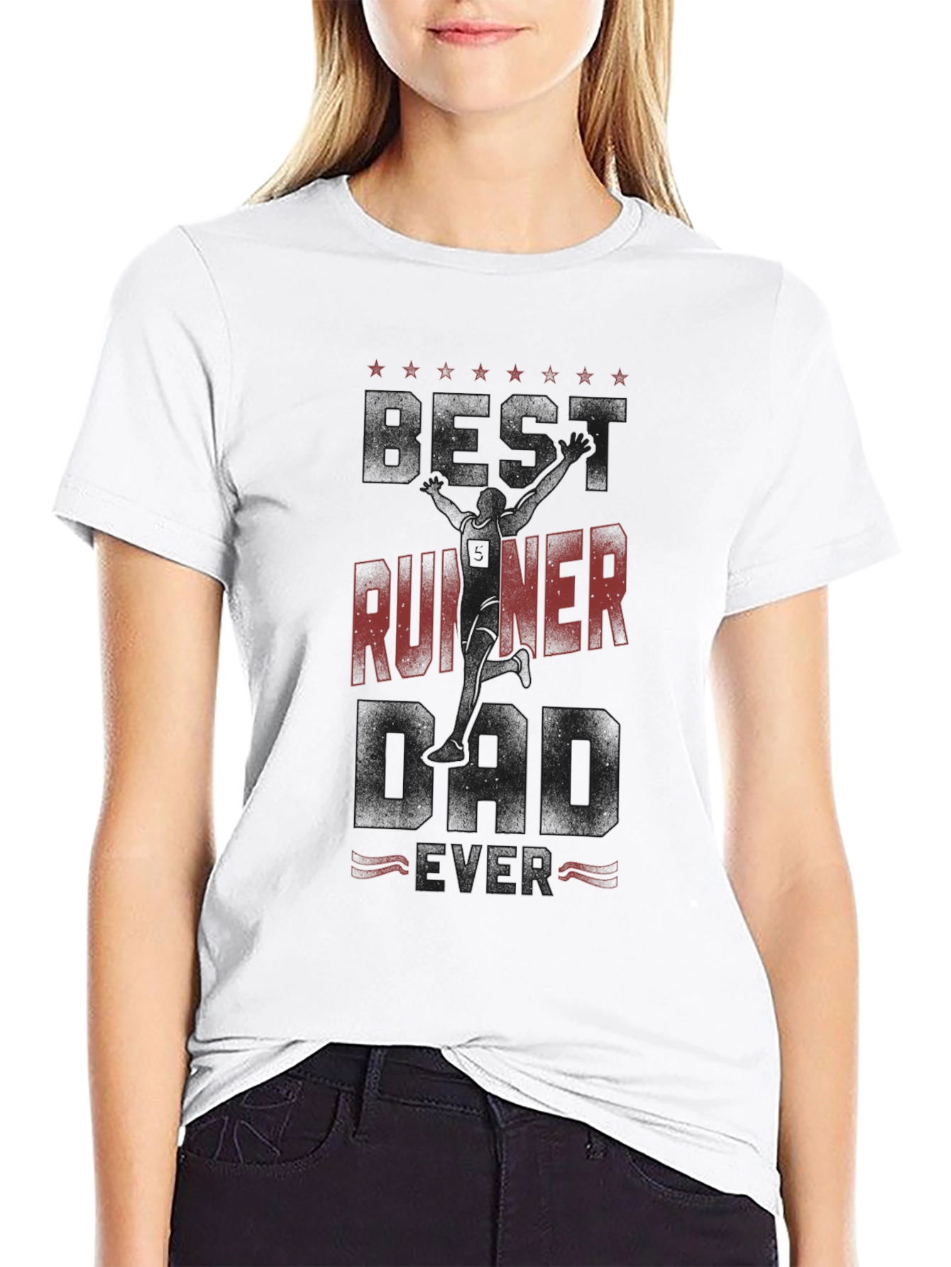 Best Runner Dad Ever Black Graphic Tee