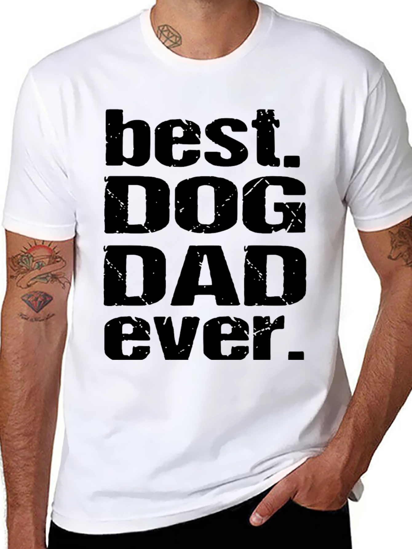 Best Dog Dad Ever Black T-Shirt