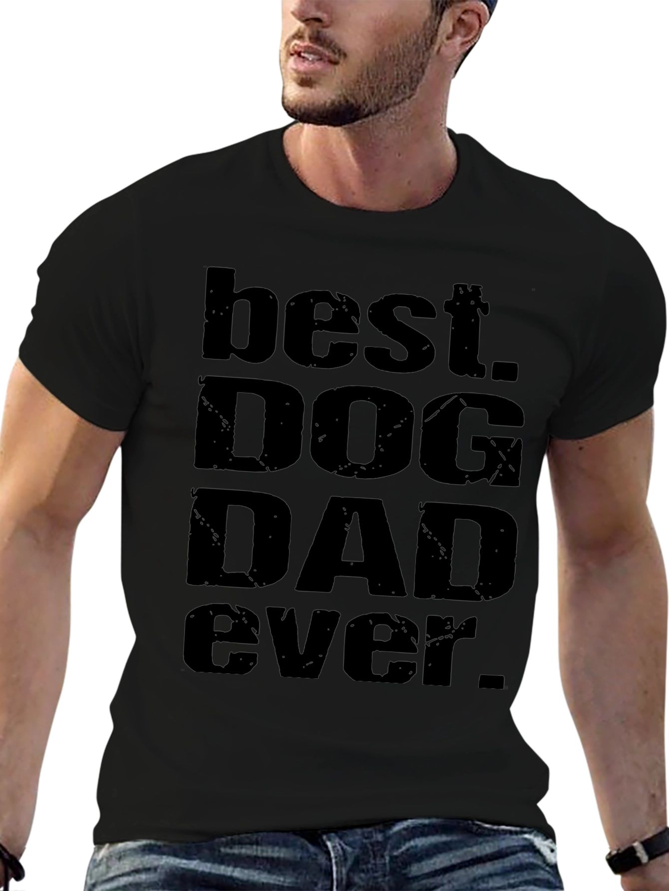 Best Dog Dad Ever Black T-Shirt