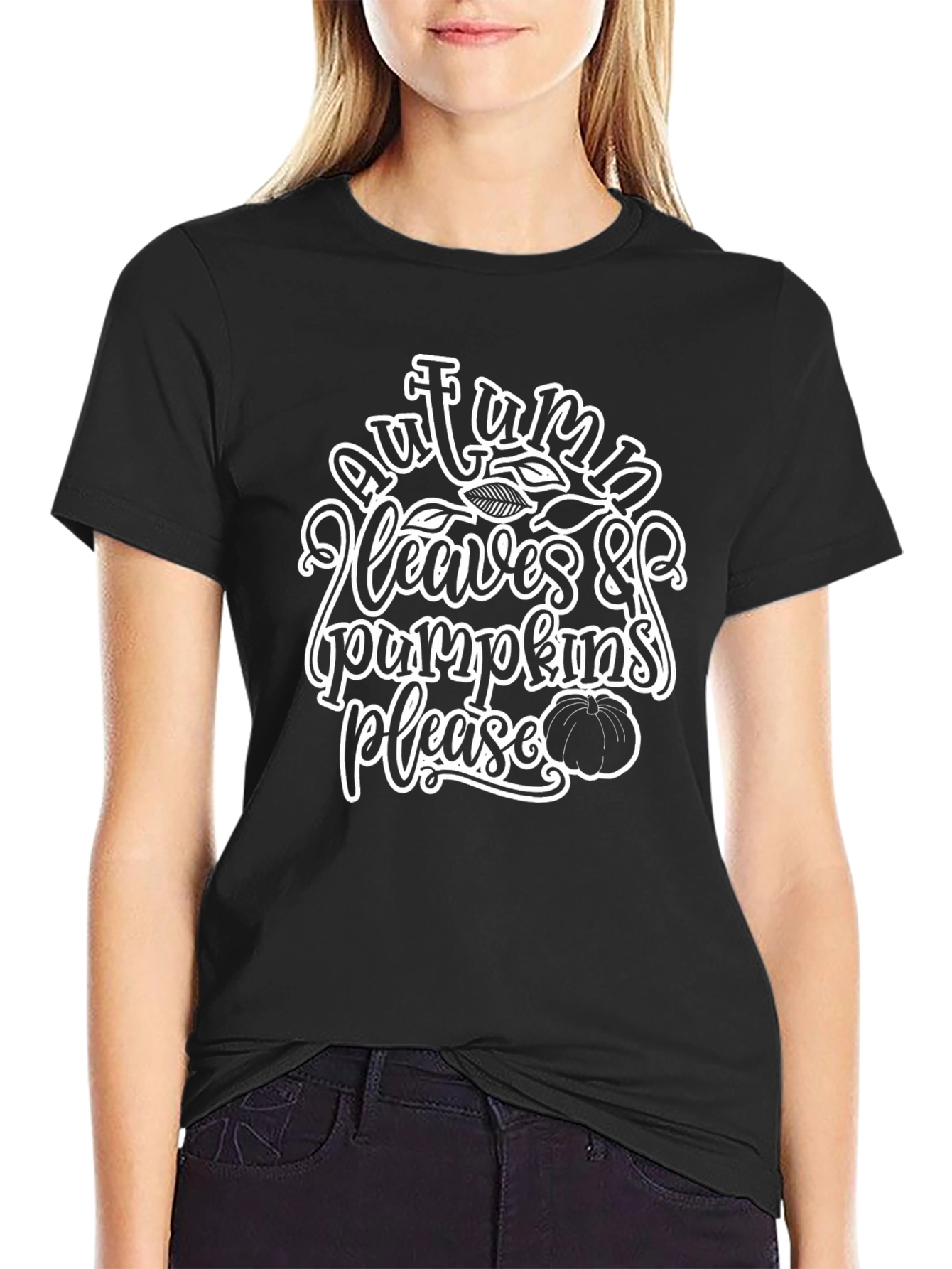 Autumn Leaves & Pumpkins Please T-Shirt