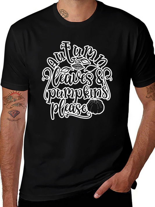 Autumn Leaves & Pumpkins Please T-Shirt