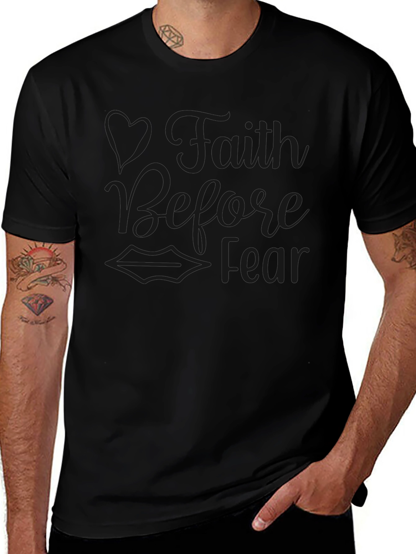 Faith Over Fear Black T-Shirt