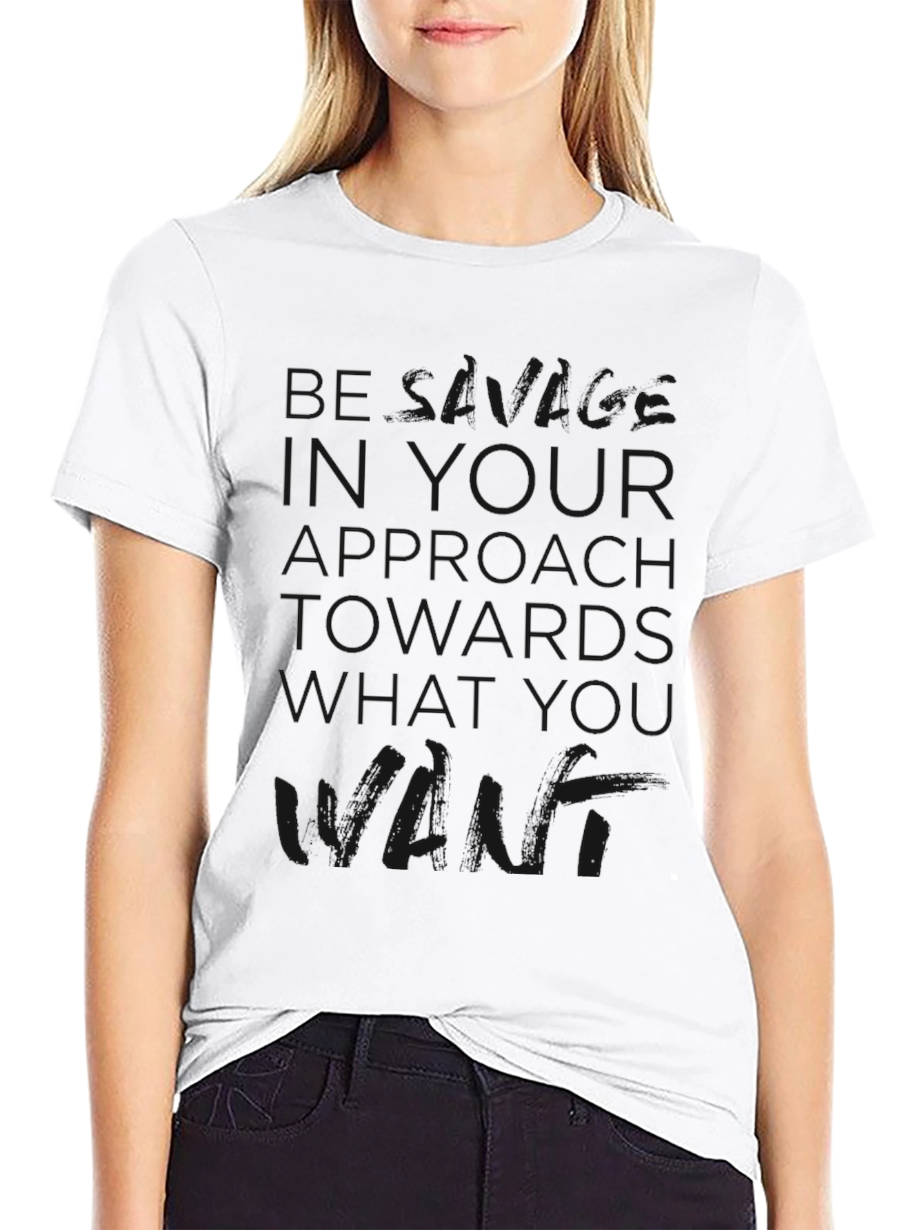 Mens Black T-Shirt with Motivational Text Graphic