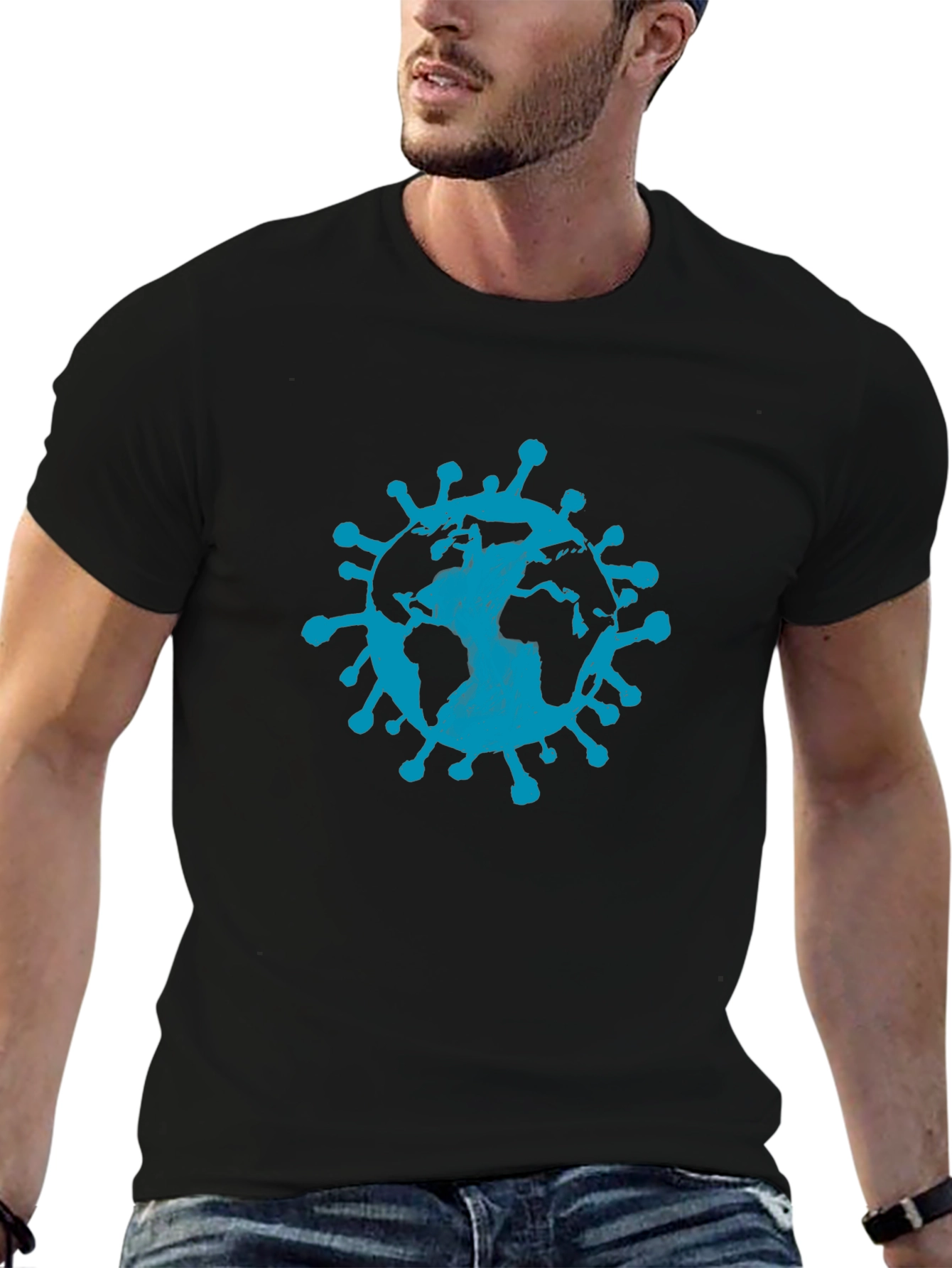 Earth Virus Graphic Tee - Black Short Sleeve