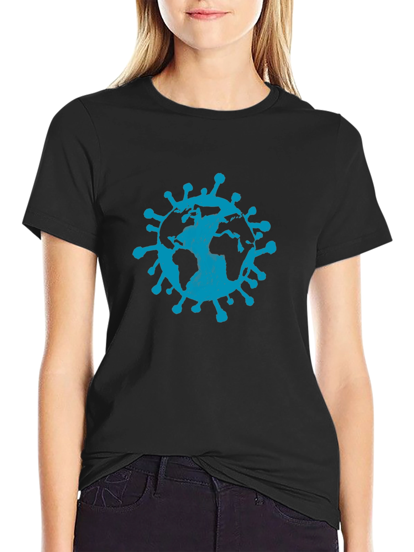 Earth Virus Graphic Tee - Black Short Sleeve
