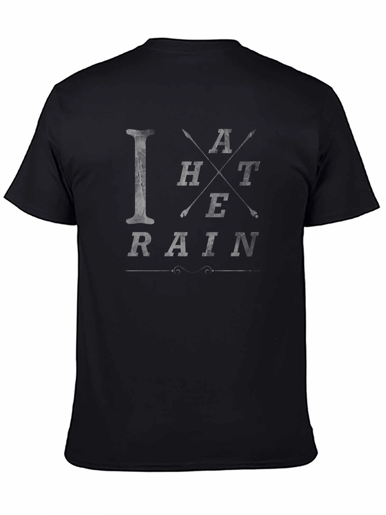 I Hate Rain Graphic Tee - Black Casual T-Shirt