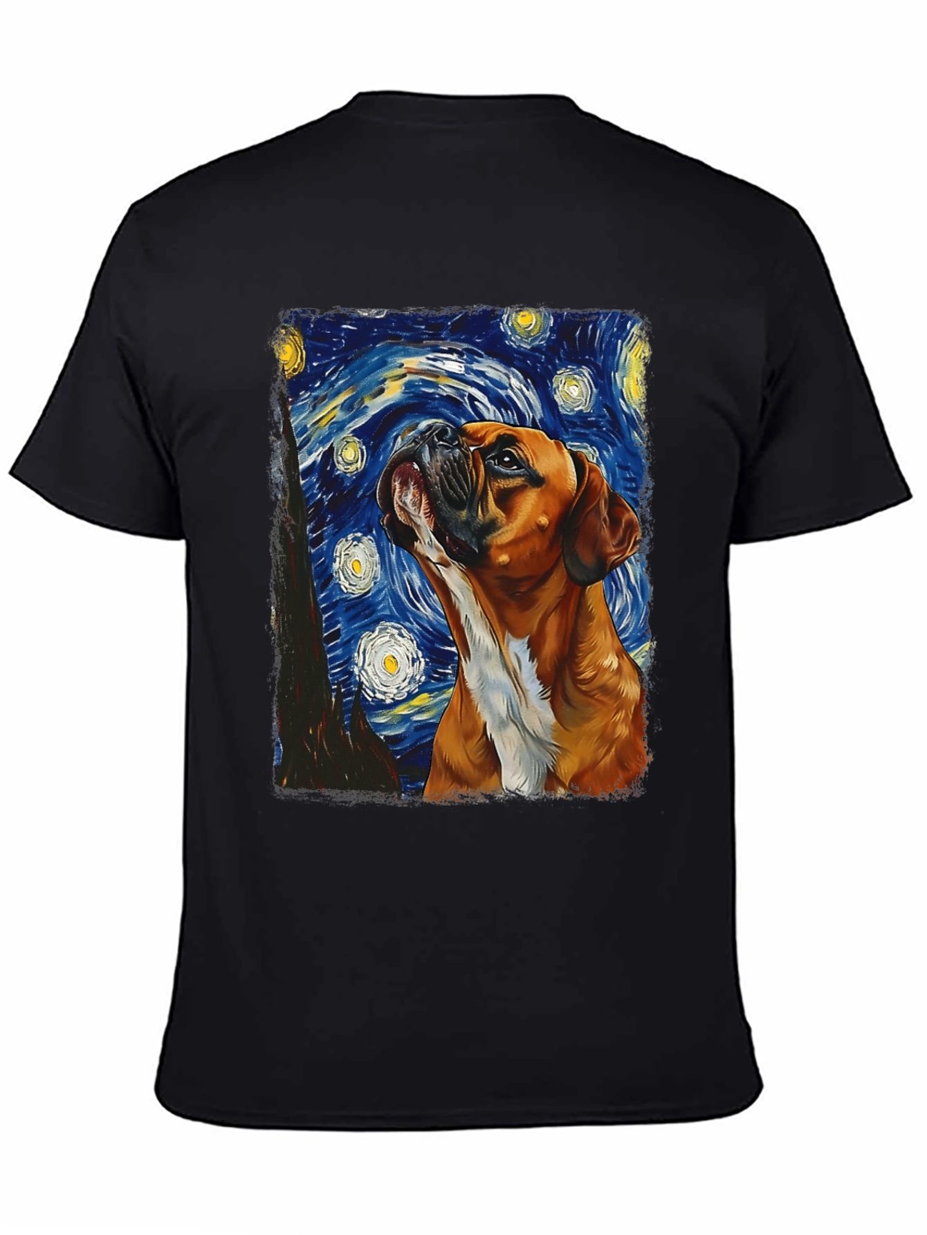 Starry Night Boxer Dog T-Shirt
