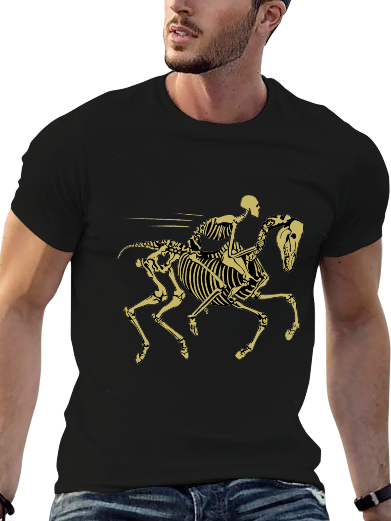 Skeleton Rider Black Graphic Tee