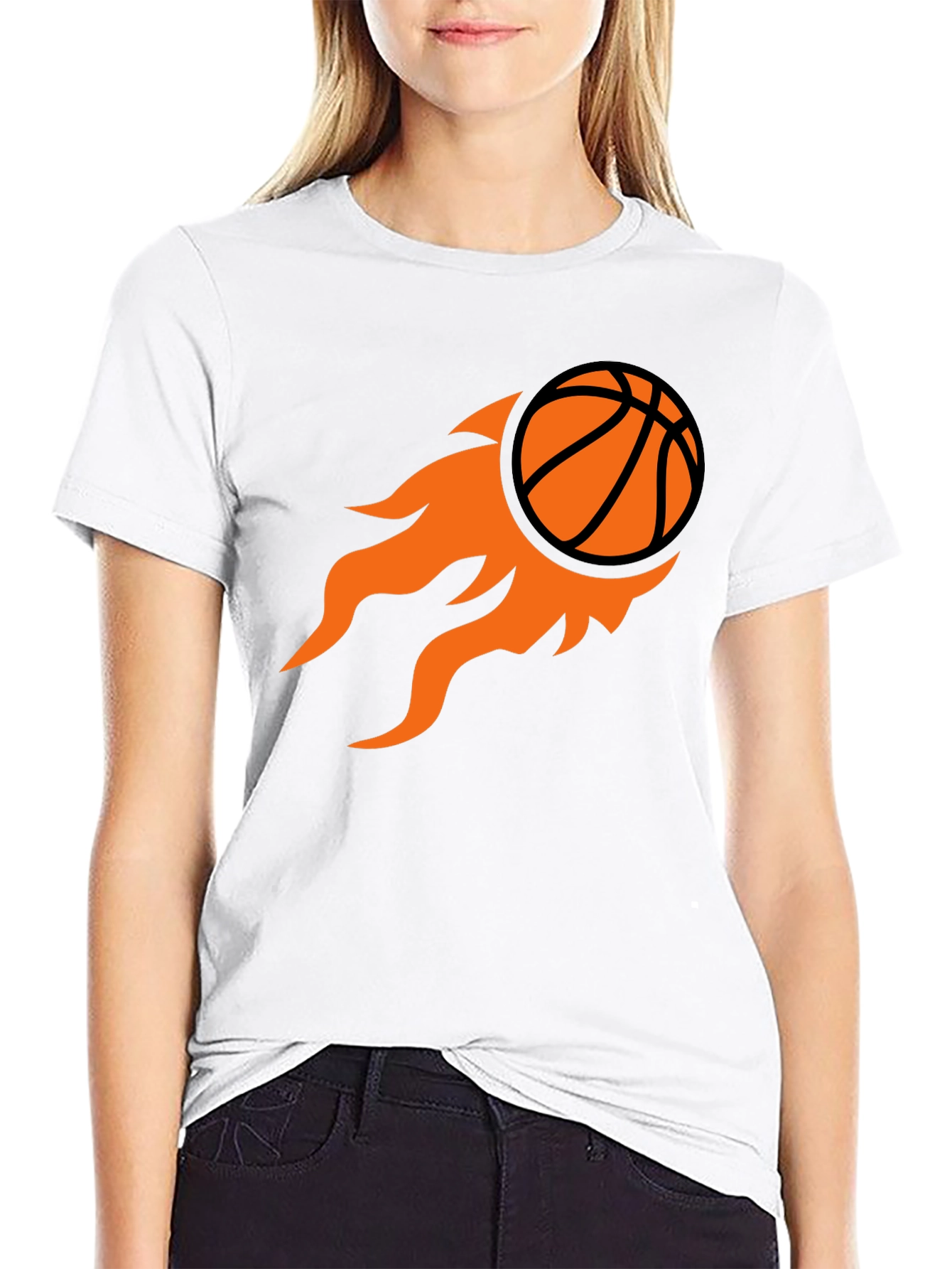 Fiery Basketball Graphic Tee