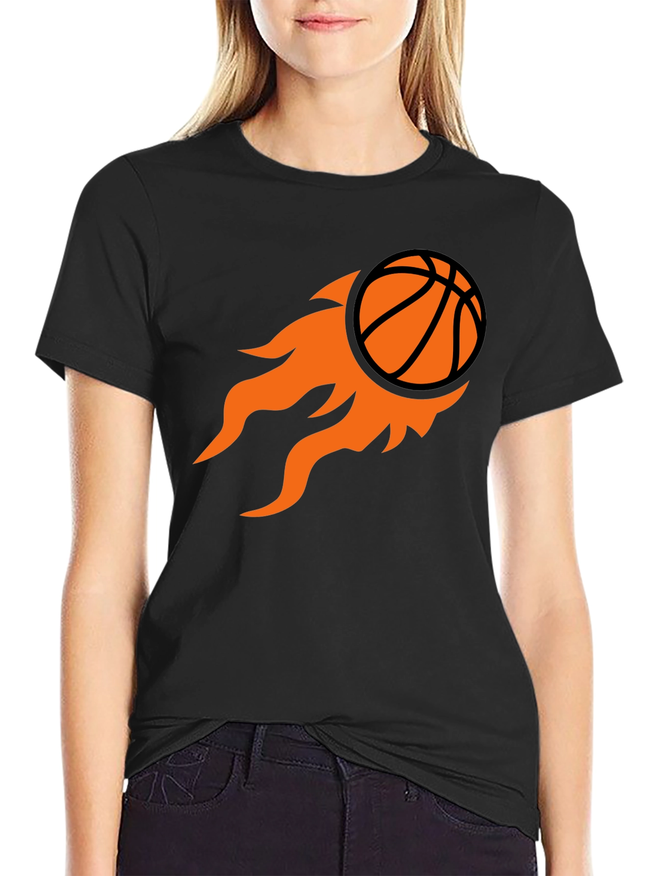 Fiery Basketball Graphic Tee