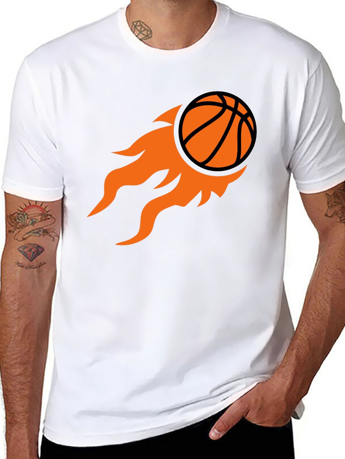 Fiery Basketball Graphic Tee