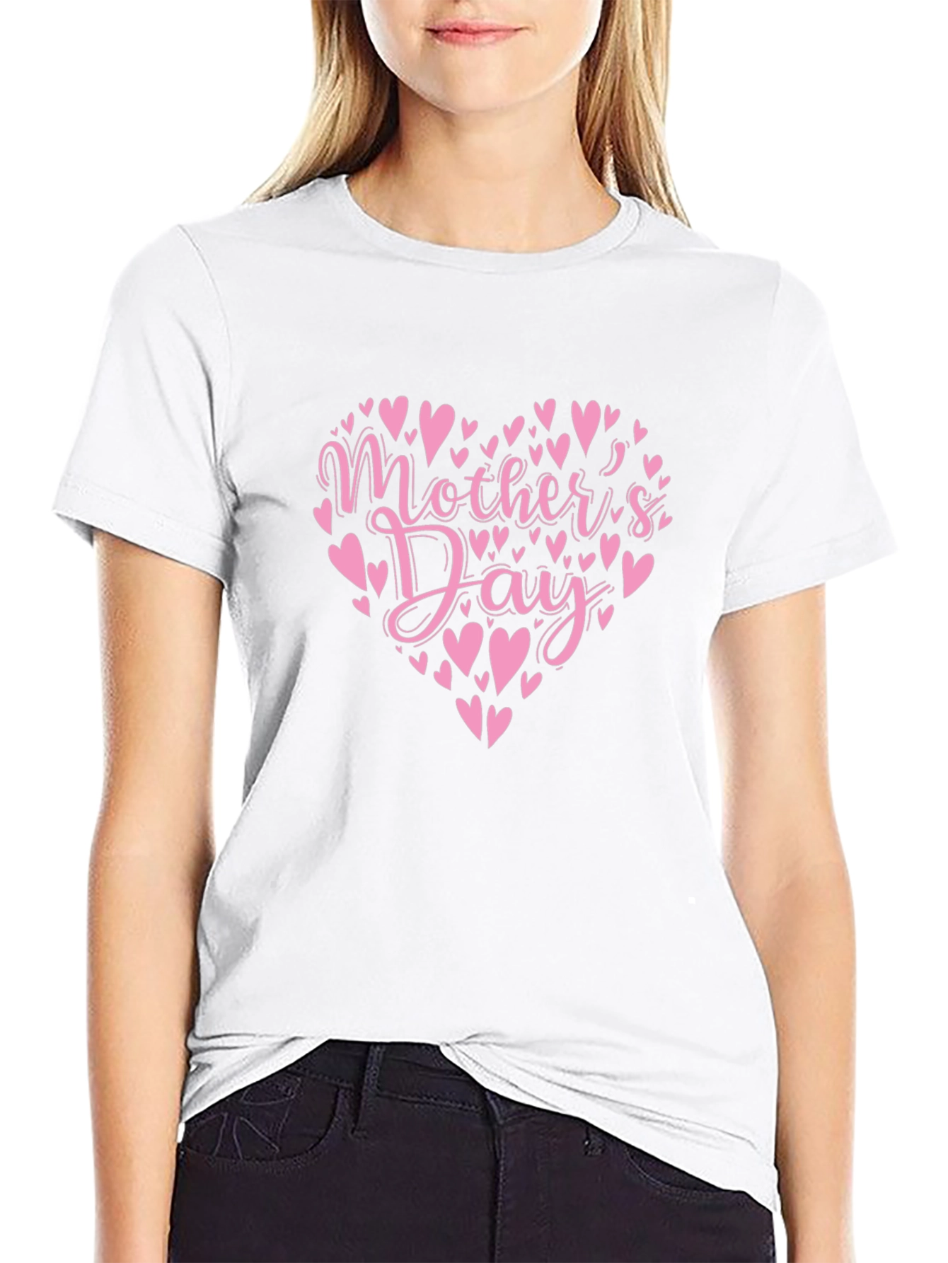 Mothers Day Heart T-Shirt - Black