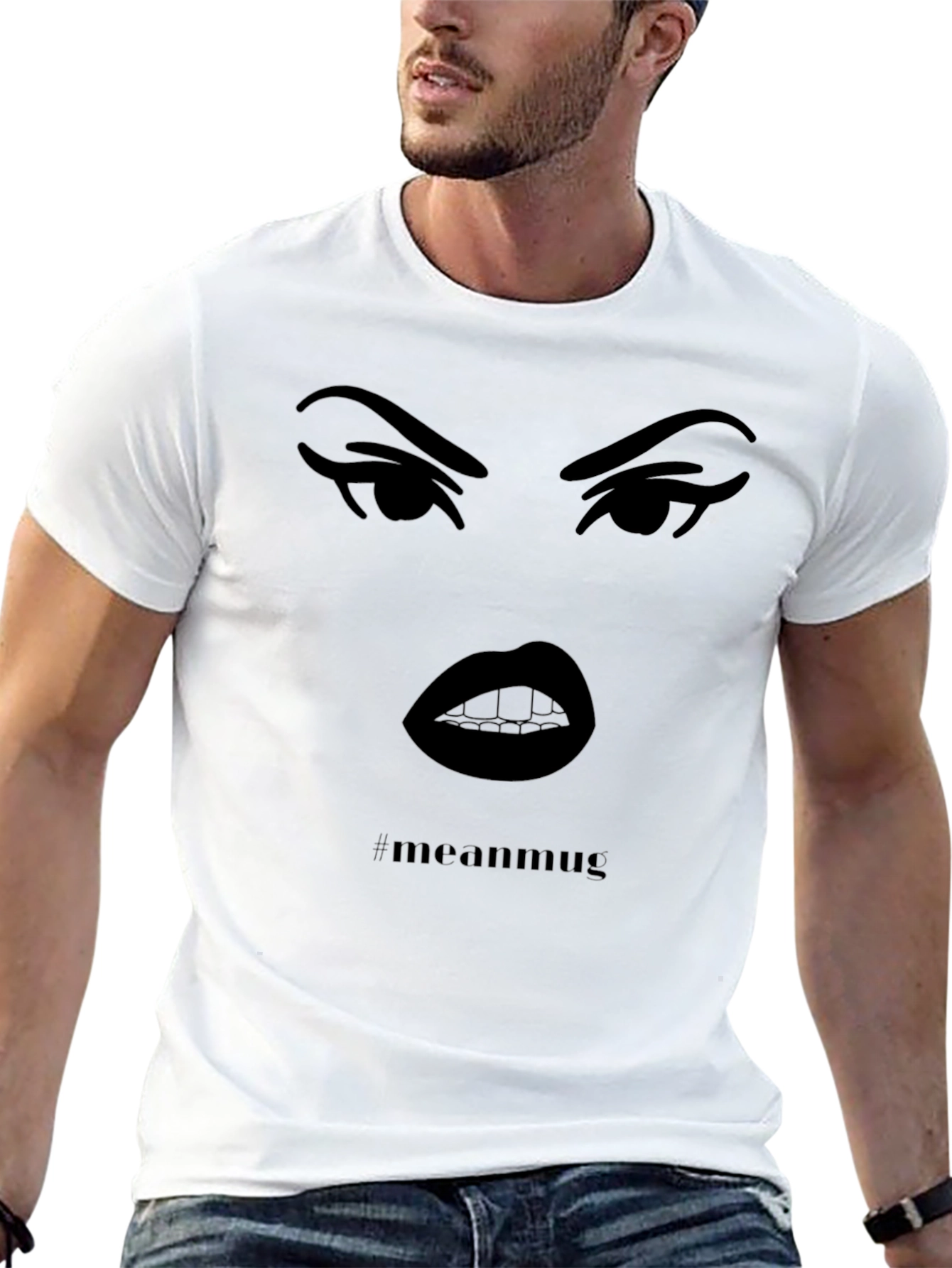 Mean Mug Graphic Tee - Edgy Black T-Shirt