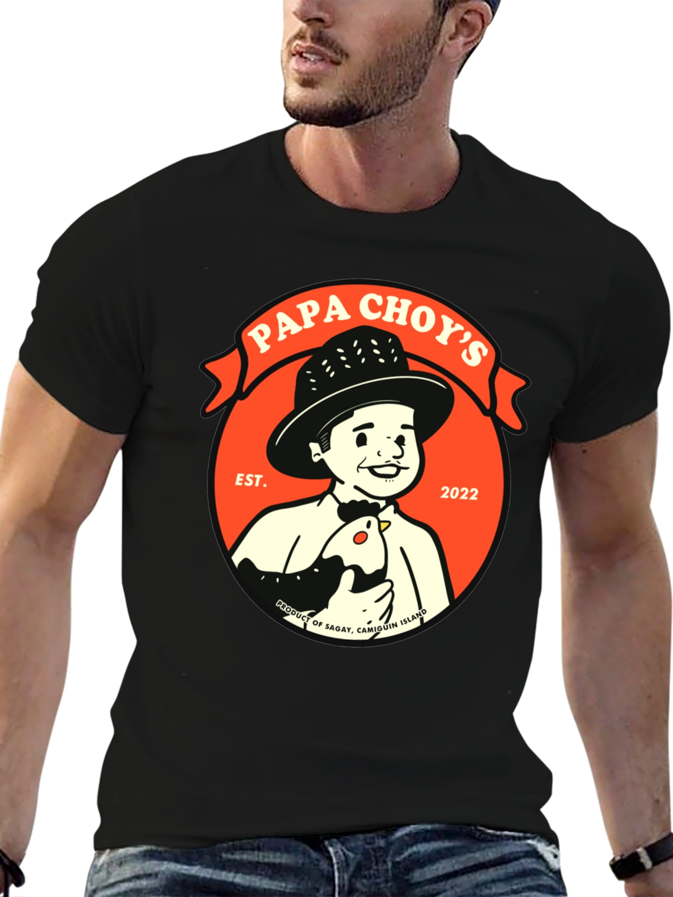Papa Choys T-Shirt - Black Graphic Tee