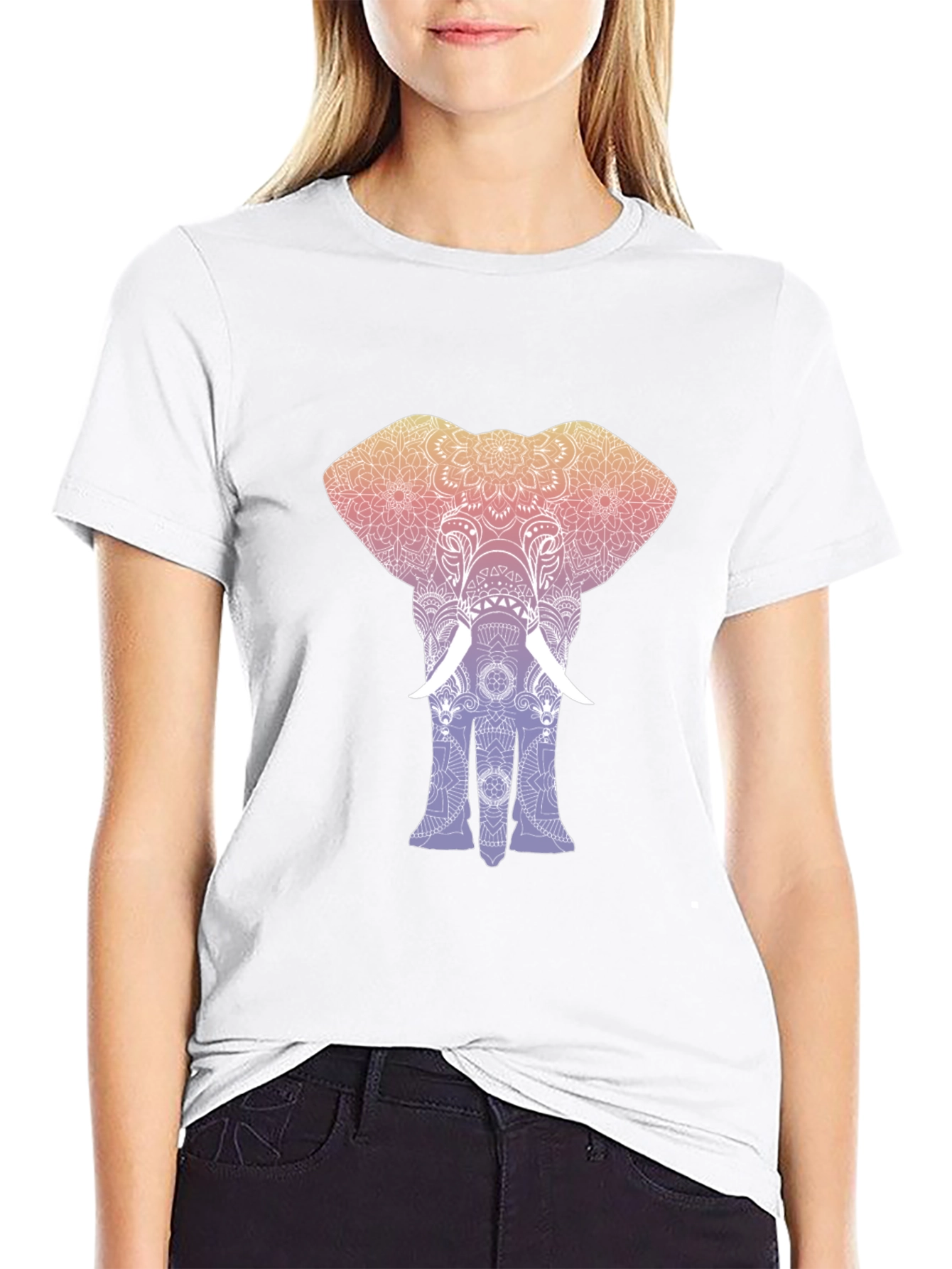 Elephant Mandala Graphic Tee - Stylish Mens T-Shirt