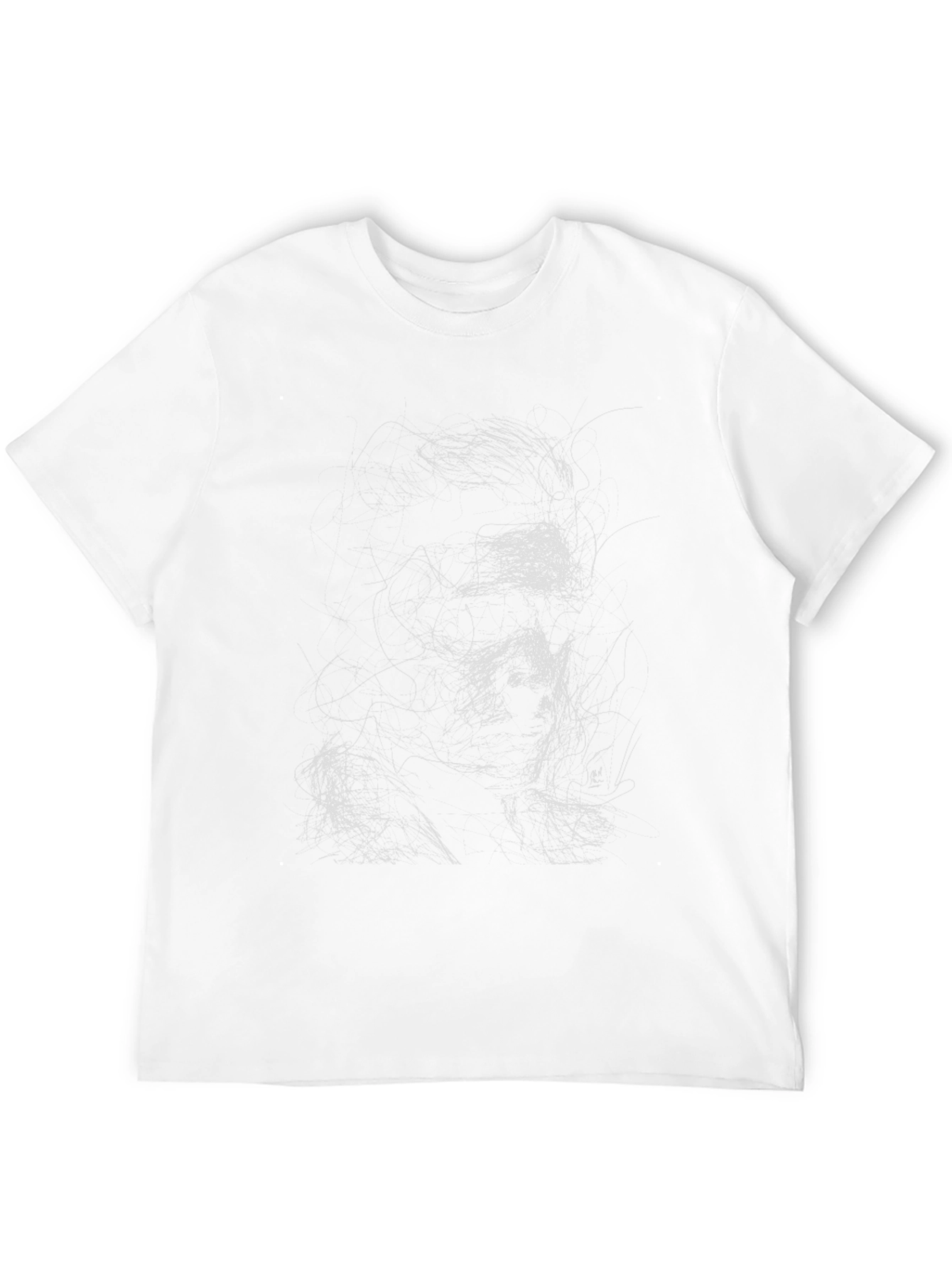 Abstract Portrait Graphic Tee - Stylish Black T-Shirt