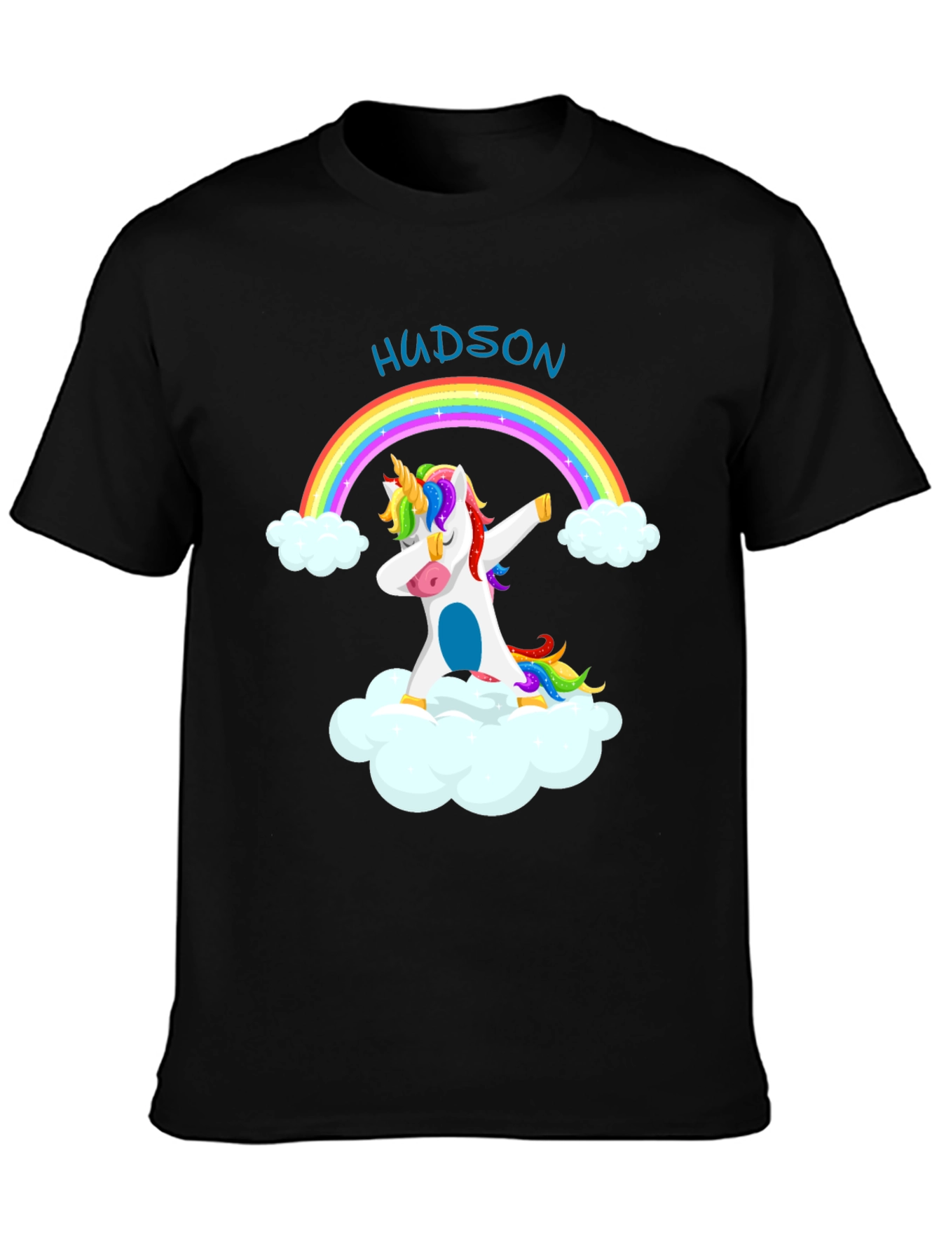 Custom Hudson Unicorn Rainbow T-Shirt