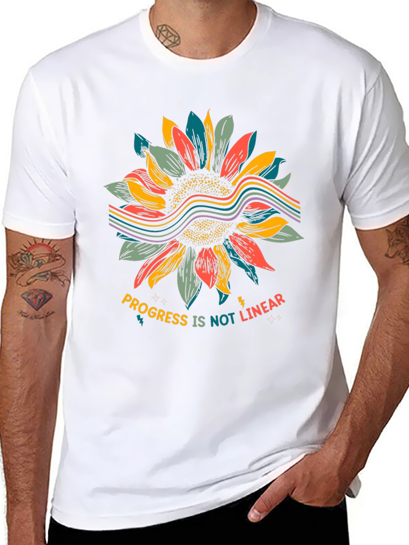 Progress Not Linear Sunflower Graphic Tee