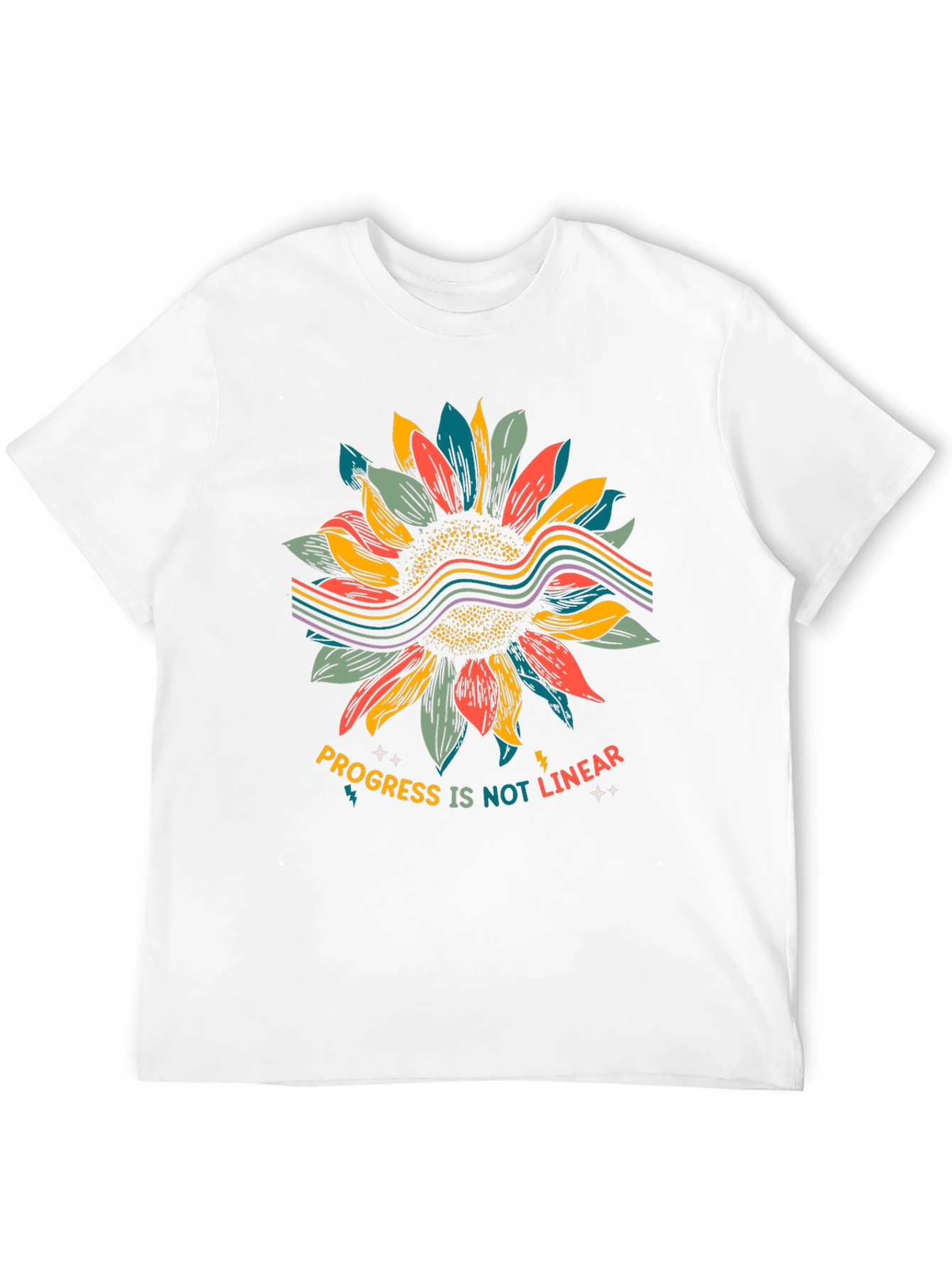 Progress Not Linear Sunflower Graphic Tee