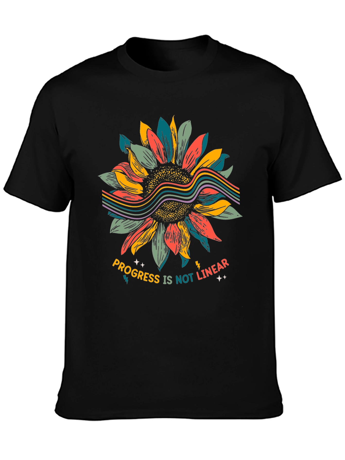 Progress Not Linear Sunflower Graphic Tee