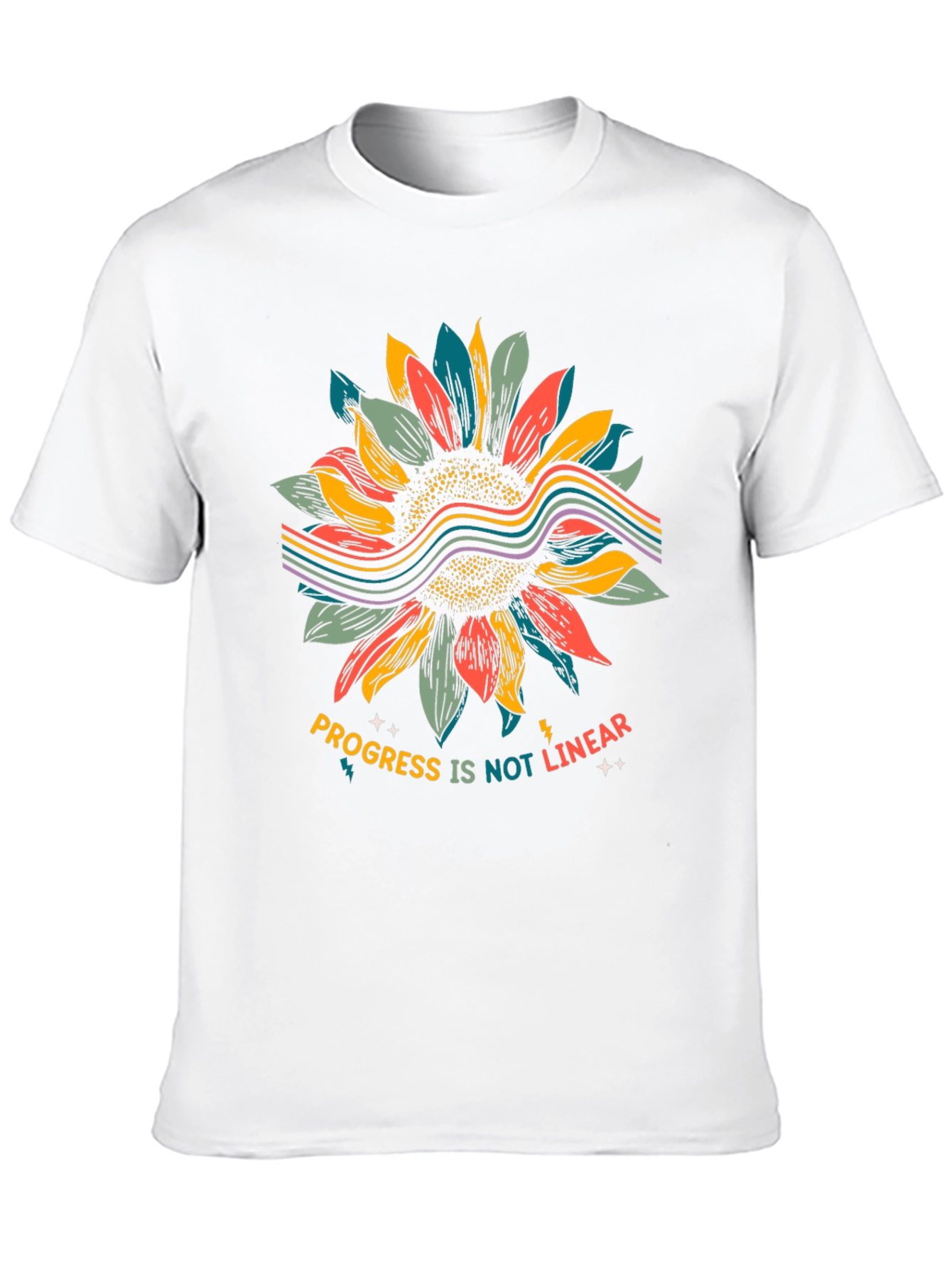 Progress Not Linear Sunflower Graphic Tee