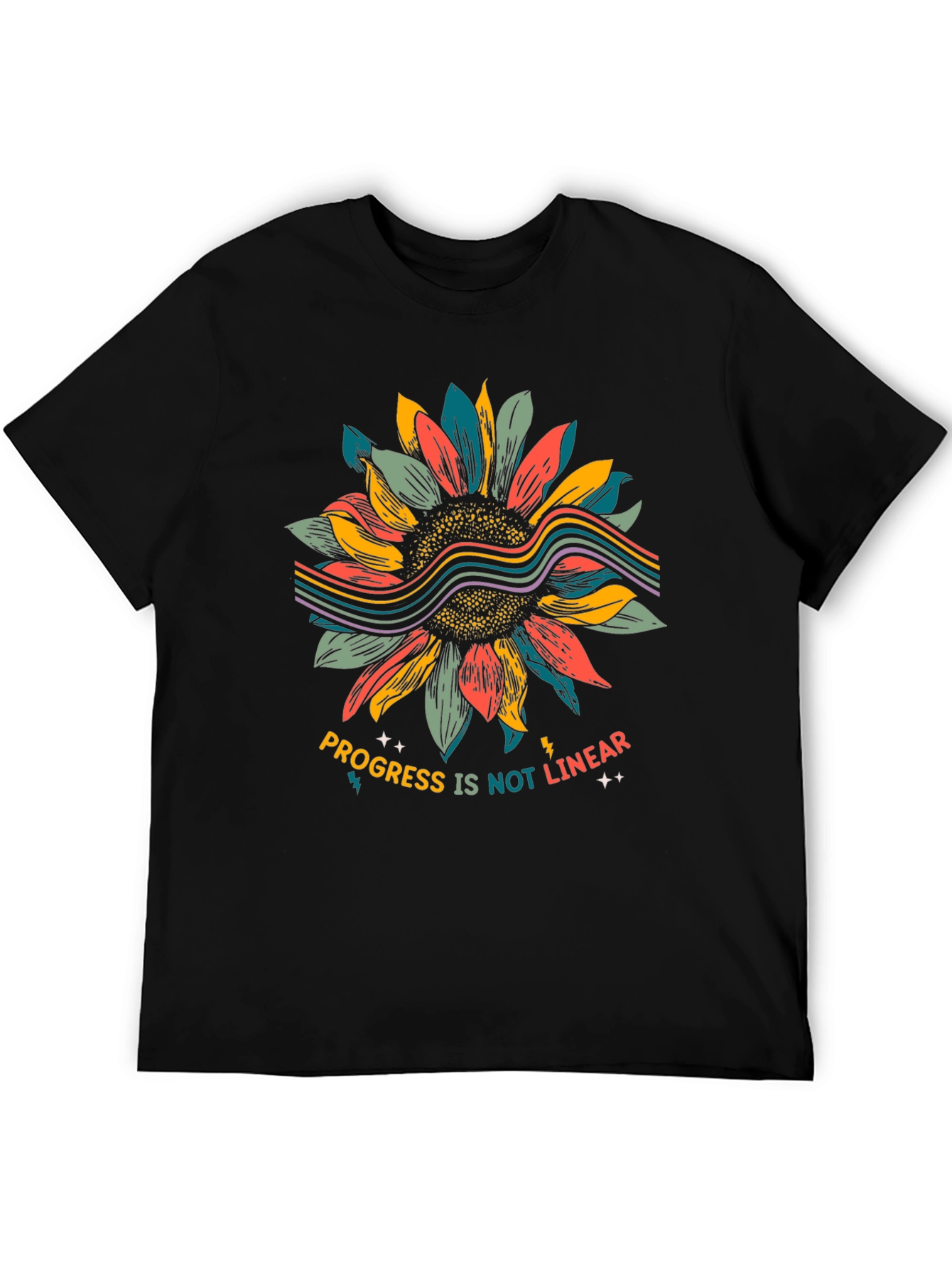 Progress Not Linear Sunflower Graphic Tee