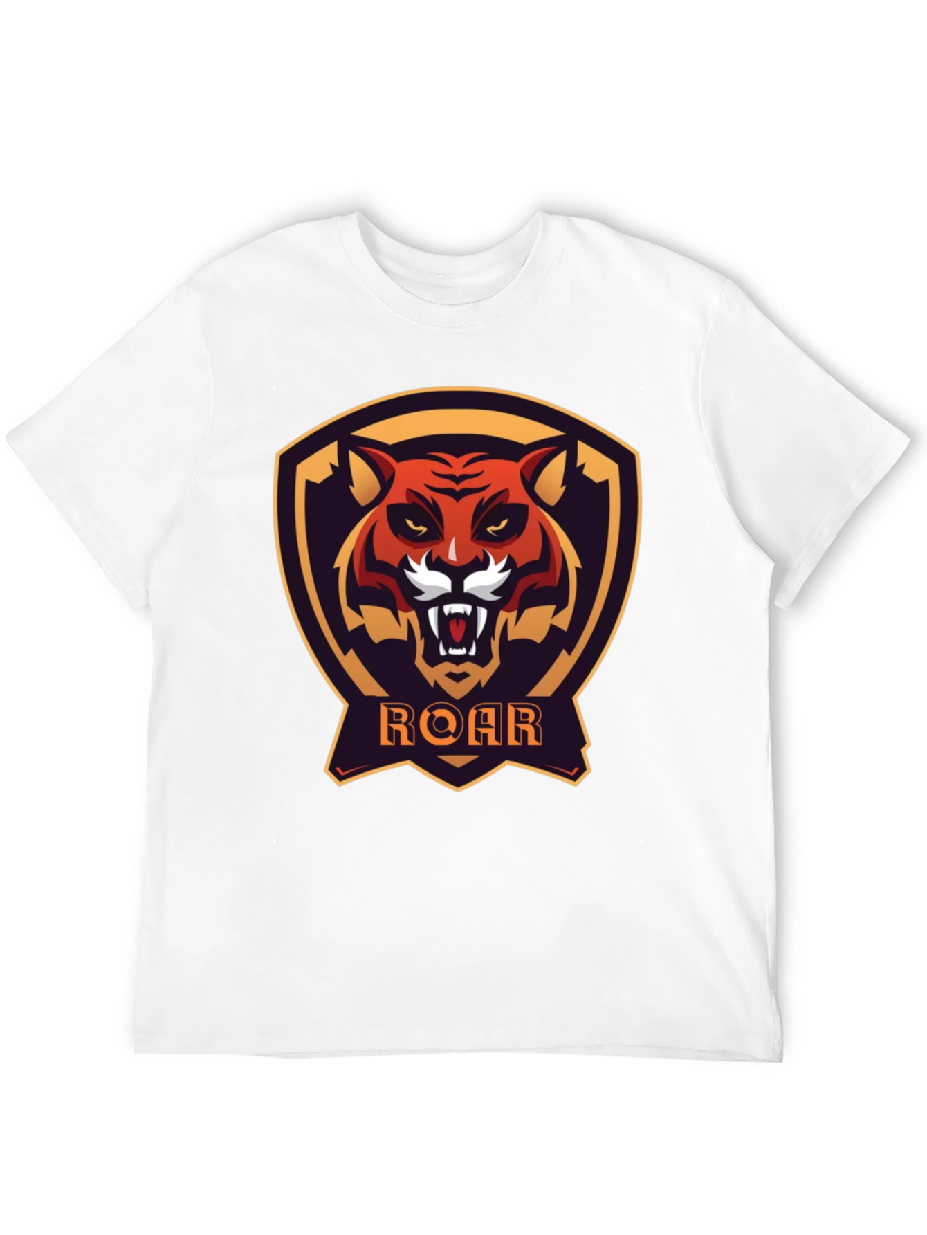 Roar Tiger Graphic Tee - Black Cotton T-Shirt