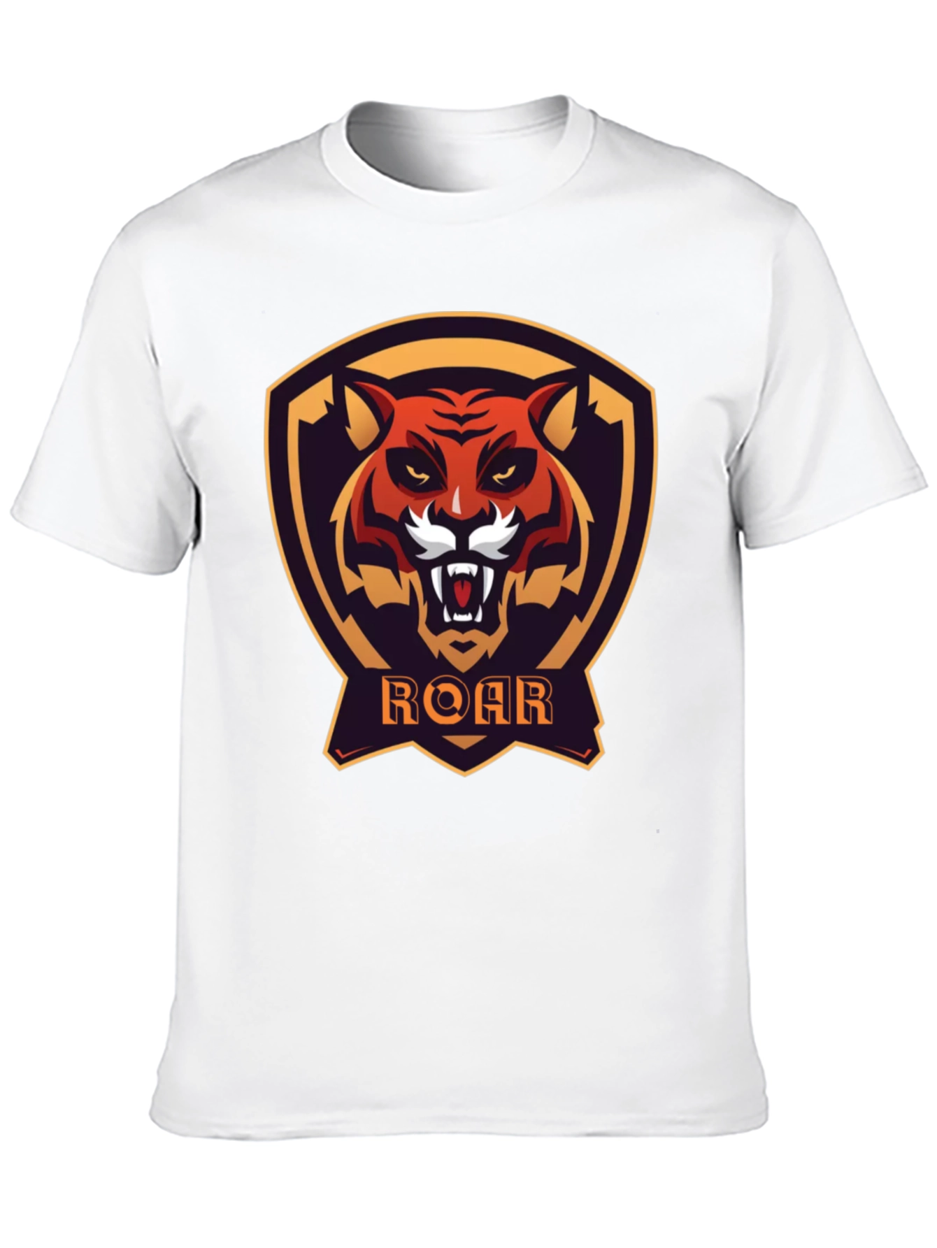 Roar Tiger Graphic Tee - Black Cotton T-Shirt
