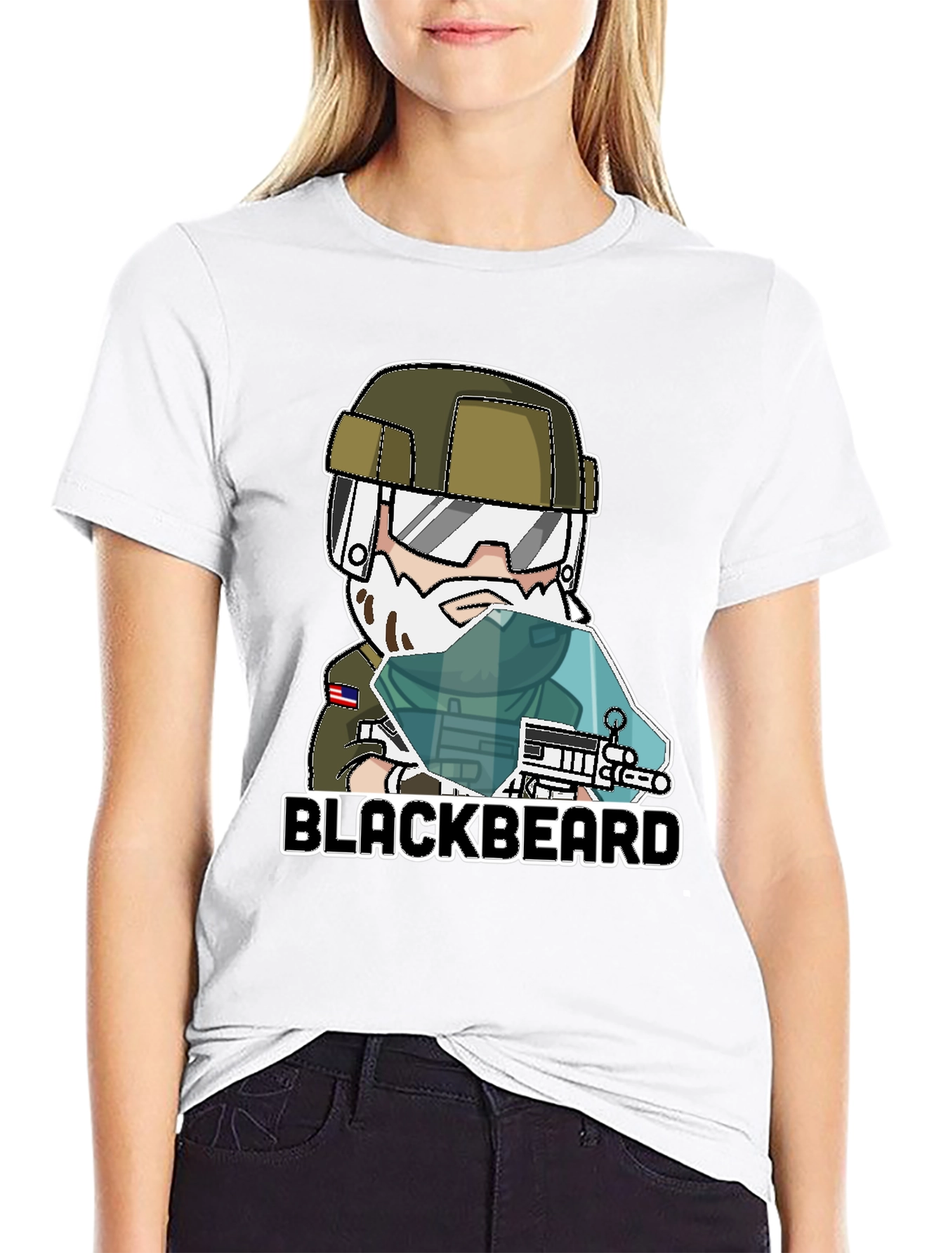 Blackbeard Cartoon Graphic Tee - Gaming Apparel