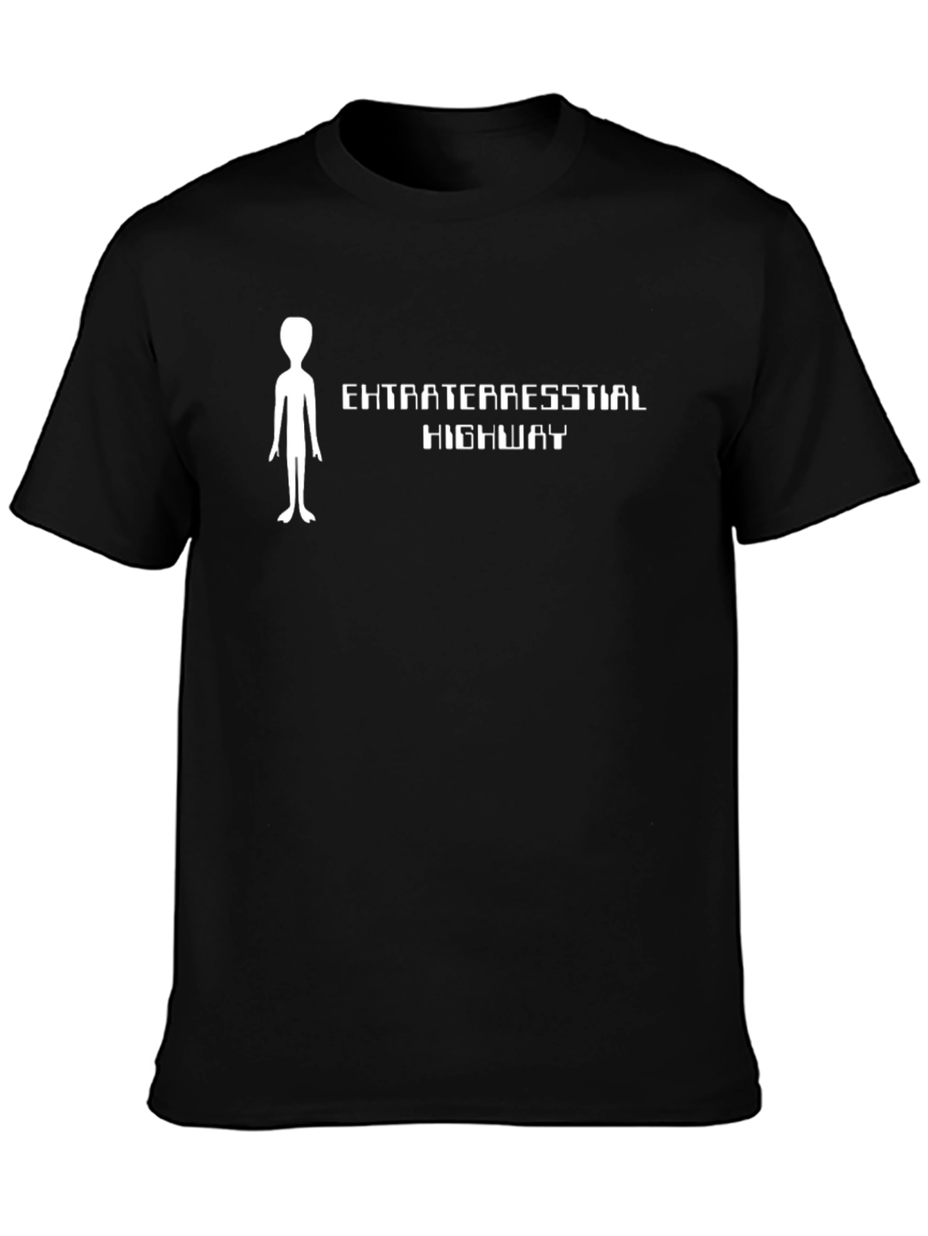 Extraterrestrial Highway T-Shirt - Black Alien Tee