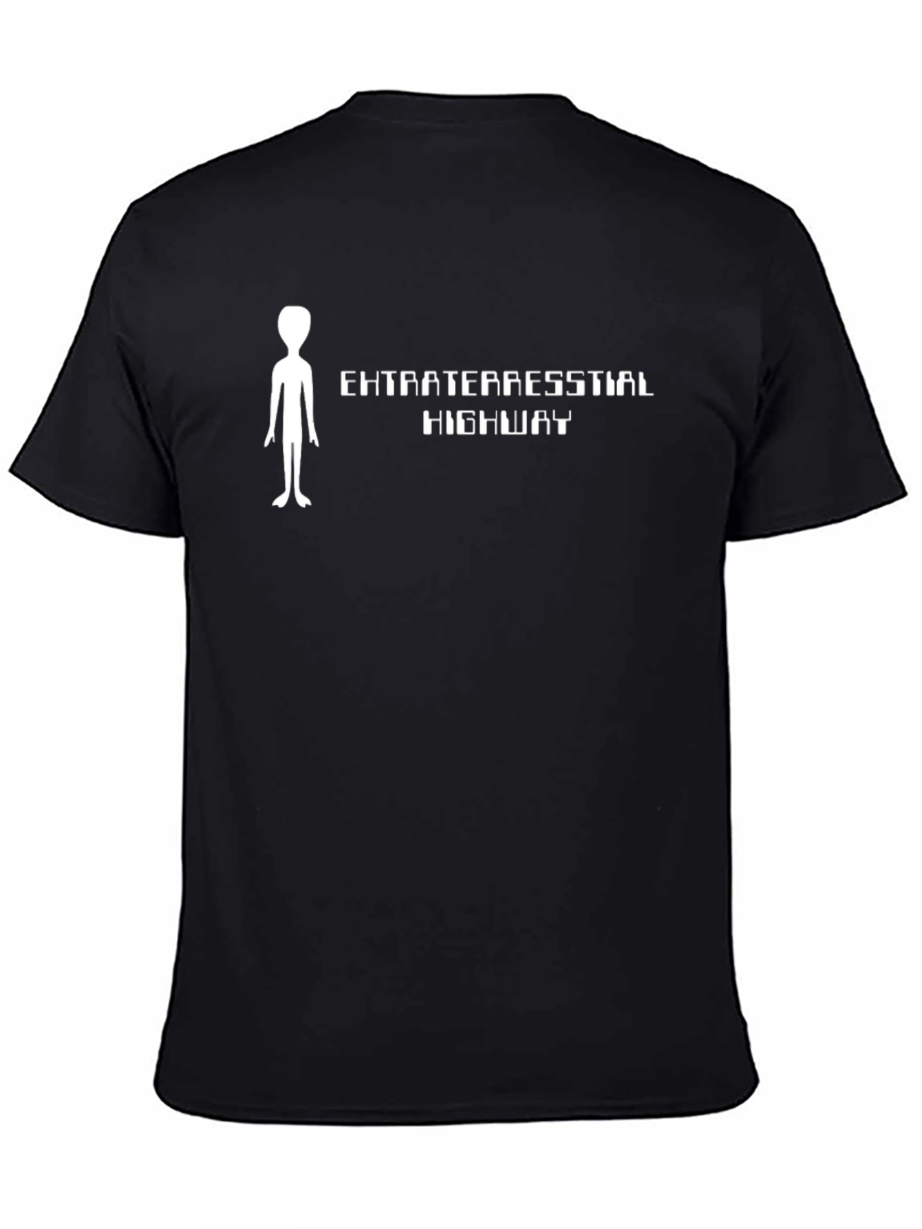 Extraterrestrial Highway T-Shirt - Black Alien Tee