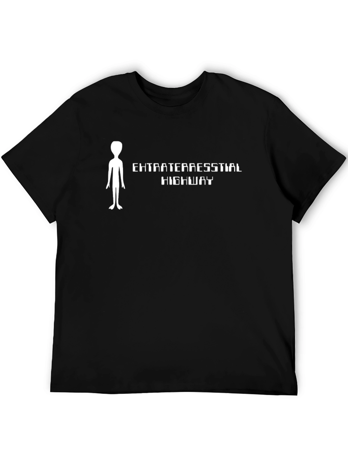 Extraterrestrial Highway T-Shirt - Black Alien Tee