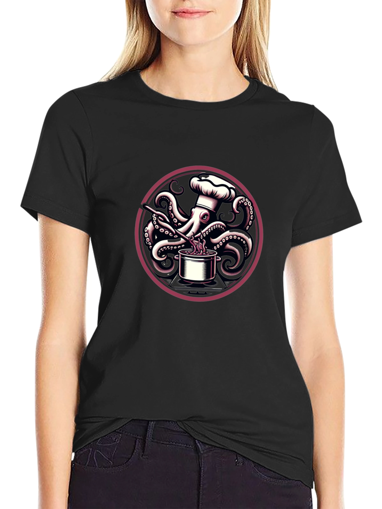 Chef Octopus Graphic T-Shirt - Unique Design