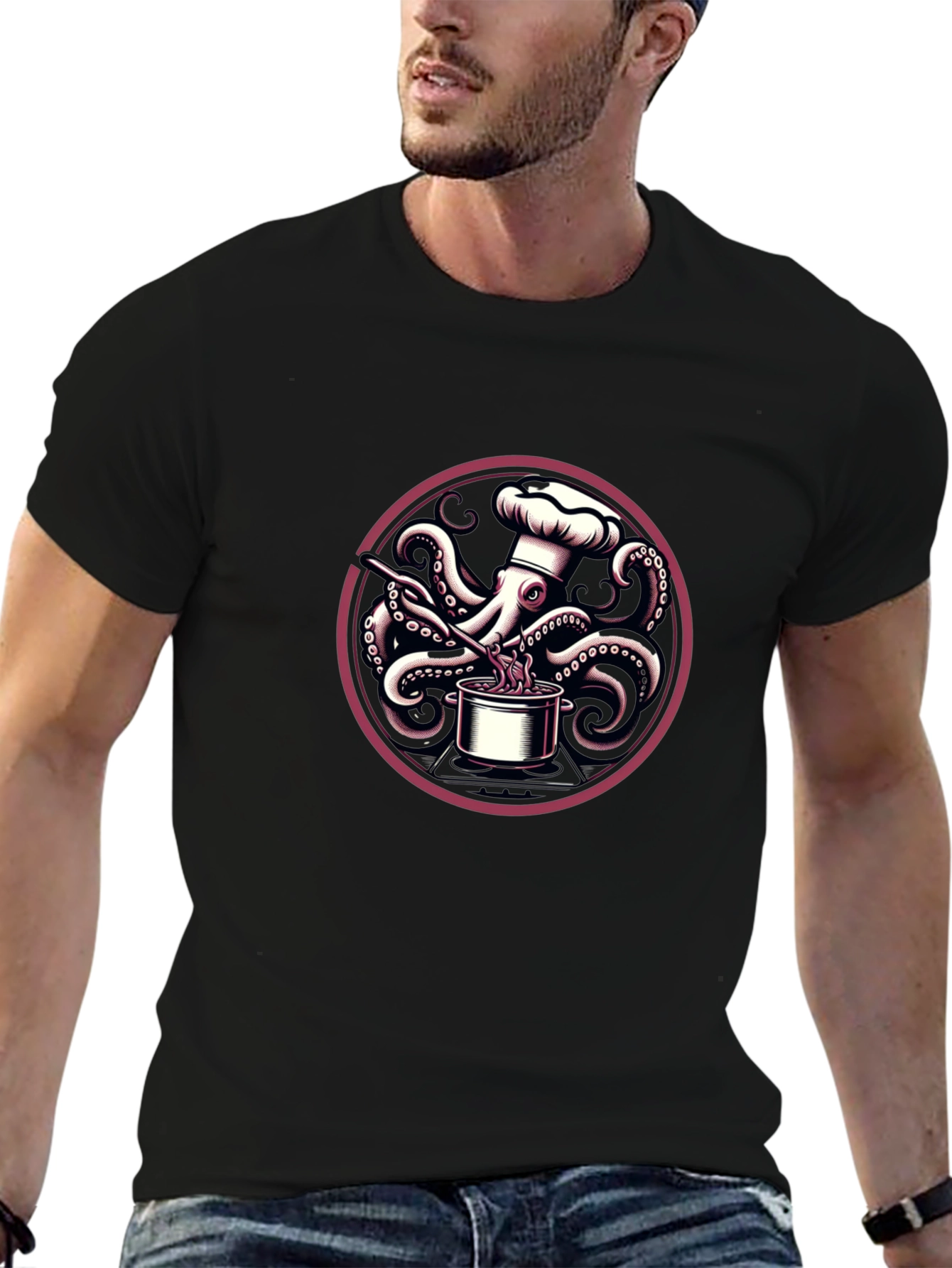 Chef Octopus Graphic T-Shirt - Unique Design