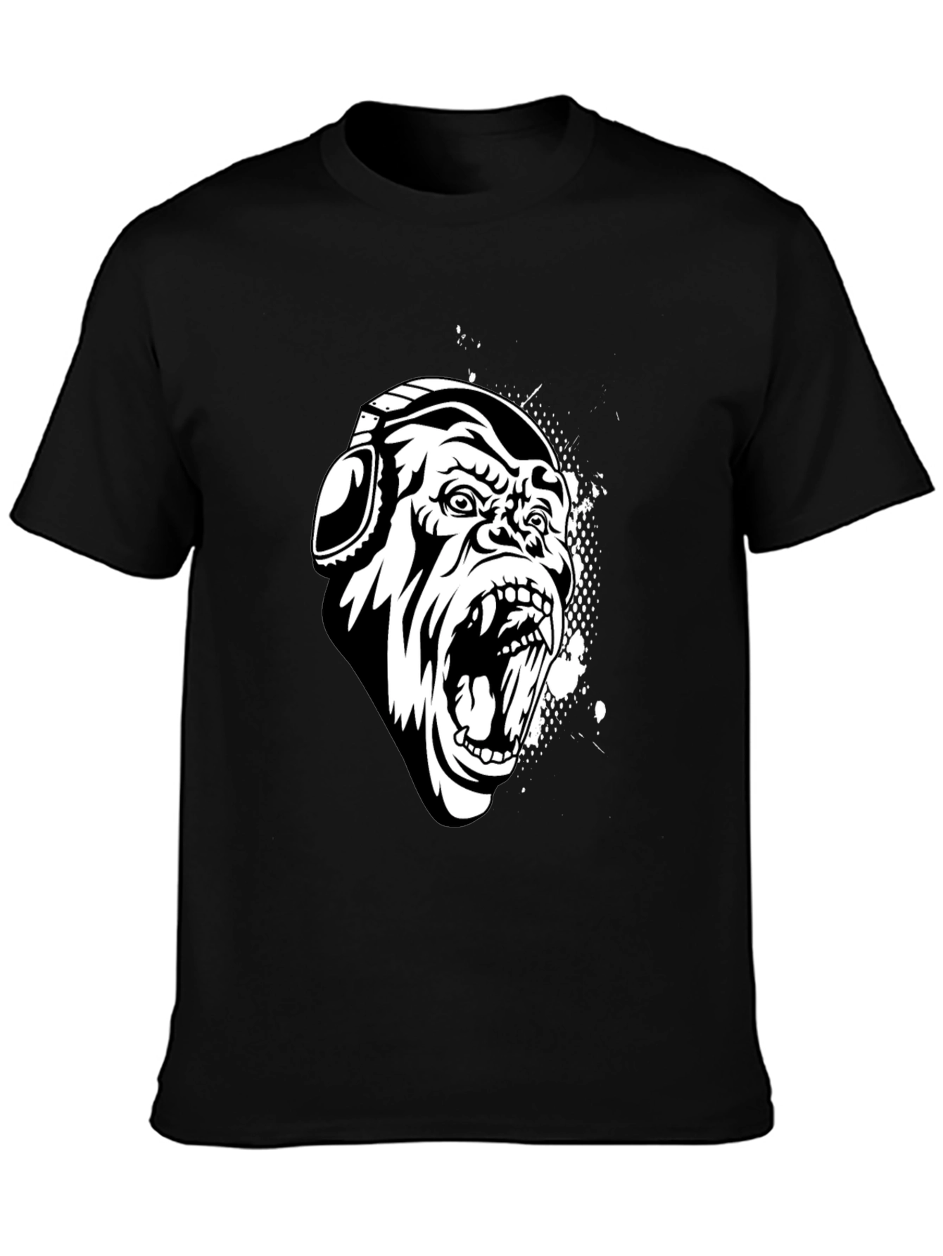 Black Gorilla Graphic Tee with Headphones