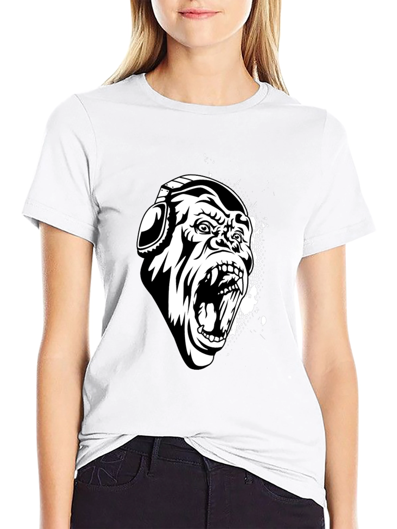 Black Gorilla Graphic Tee with Headphones